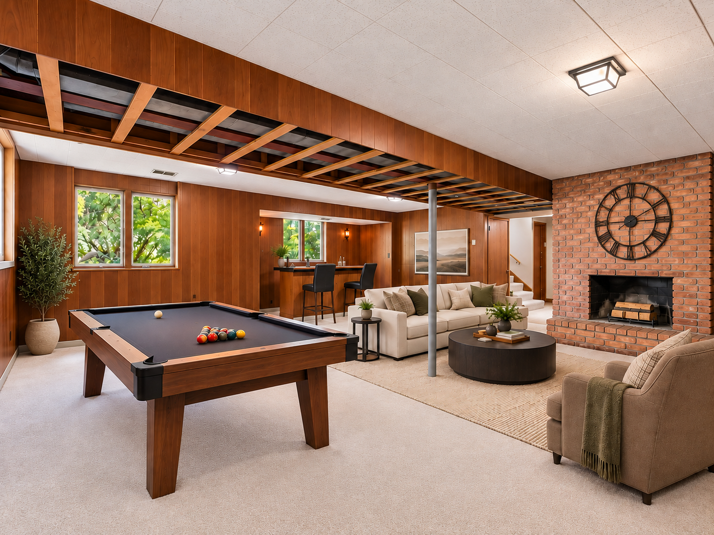 2931 Cedar Knoll Court, Minnetonka, MN 55305 Virtually Staged - Cozy Mid-Century Amusement Room