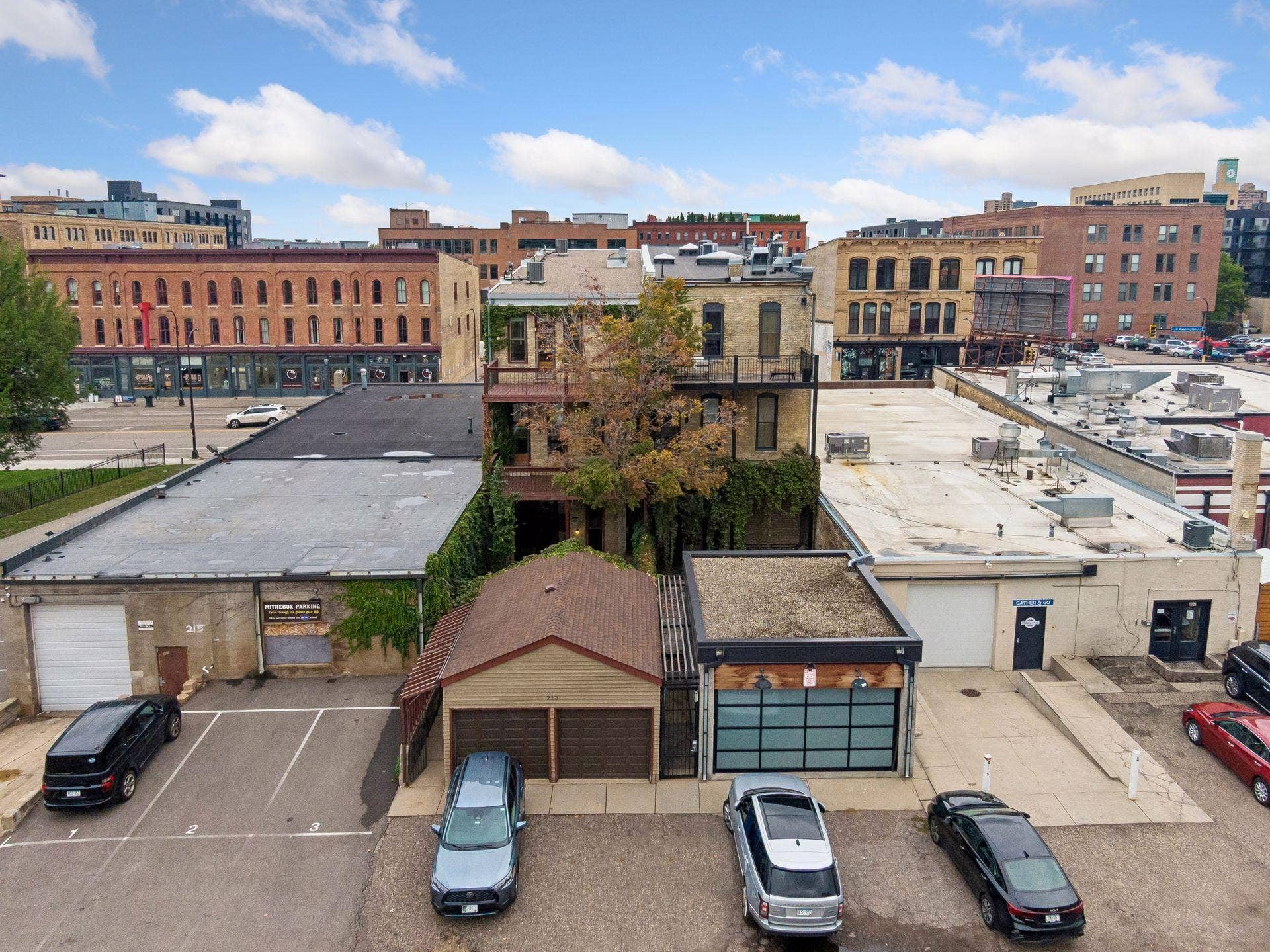 213 1/2 Washington Avenue N, 19, Minneapolis, MN 55401 Rear of building showing garage and parking