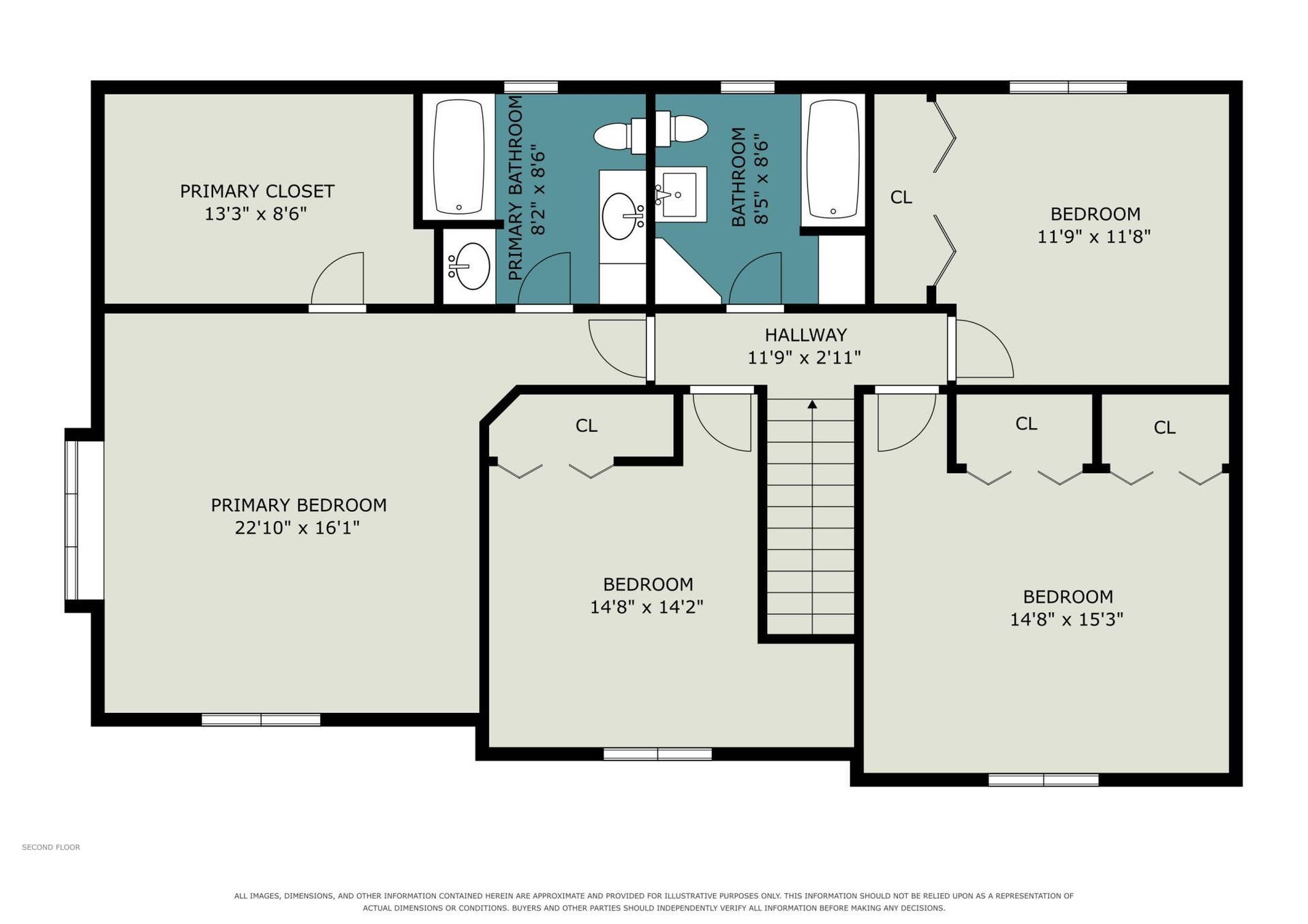 Upper-level floor plan