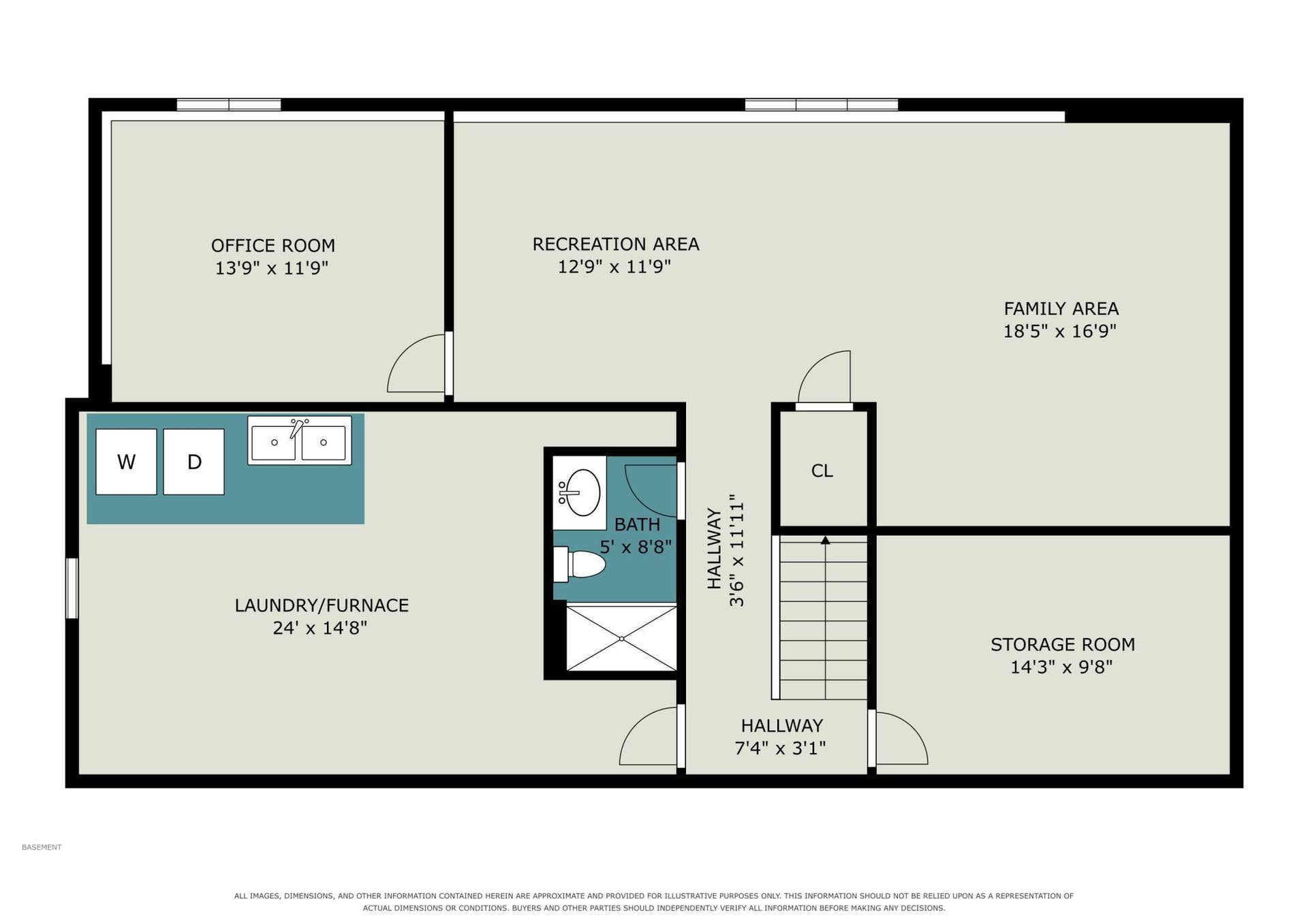 Lower-level floor plan