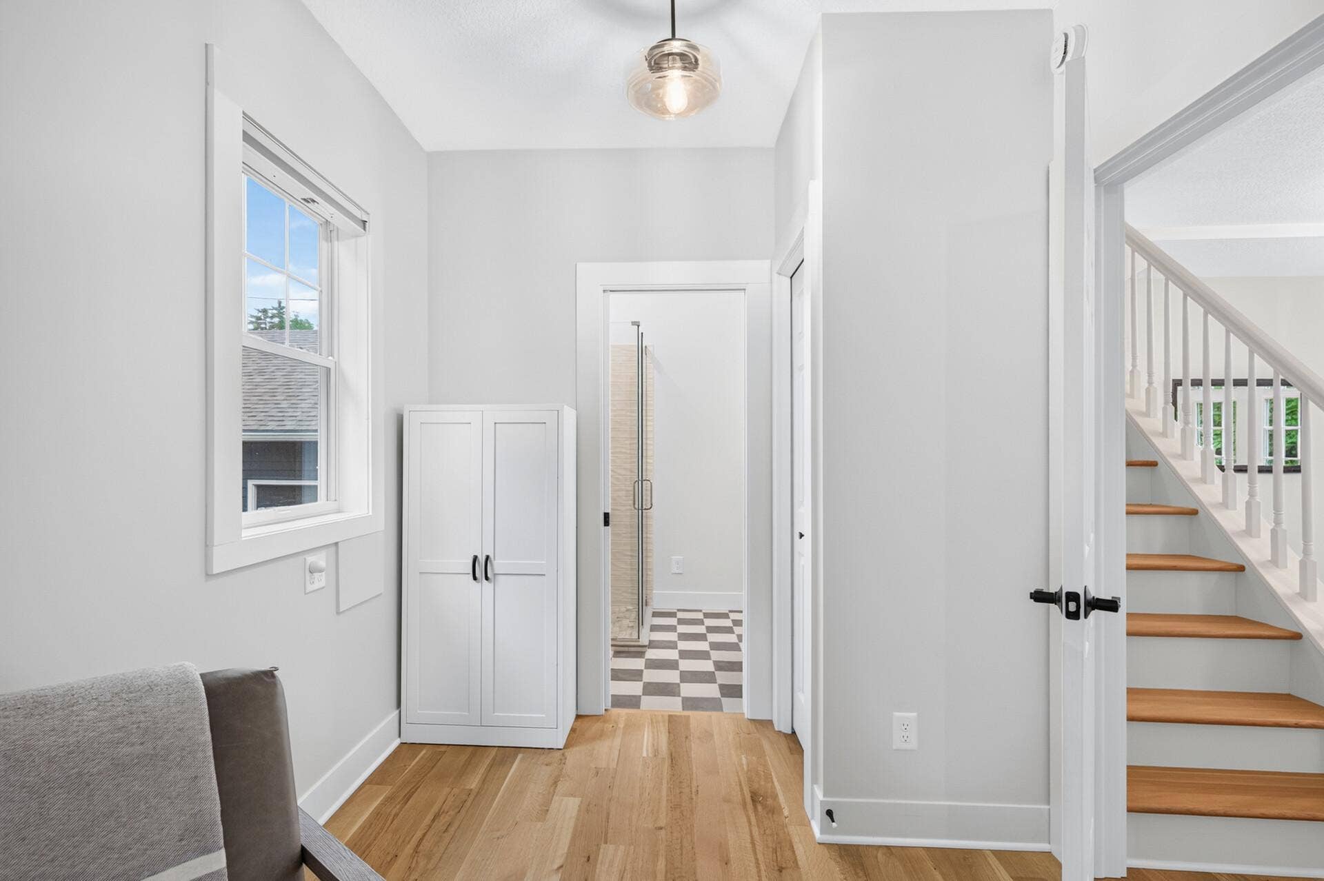 1835 Stillwater Street, White Bear Lake, MN 55110 The primary suite is equipped with rough-ins for a Miele washer & heat pump dryer, offering the convenience of all living facilities on the main level.