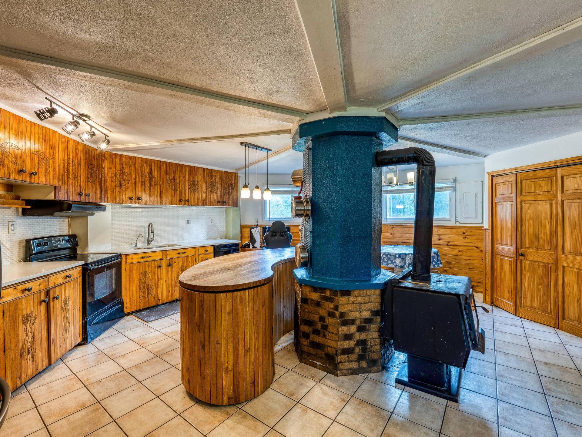 11081 Hillcrest Drive NE, Bemidji, MN 56601 Kitchen Features a Wood Burning Stove