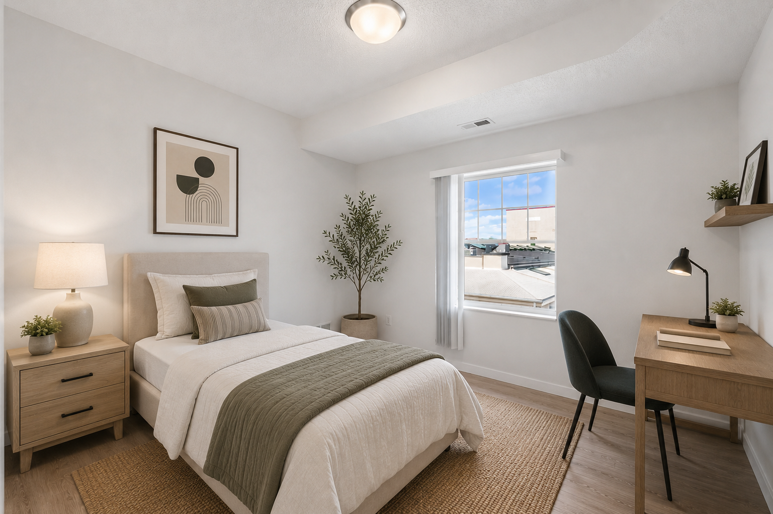 619 8th Street SE, #308, 50, Minneapolis, MN 55414 Second bedroom with abundant natural light.Virtual staging Options Bed 2.png