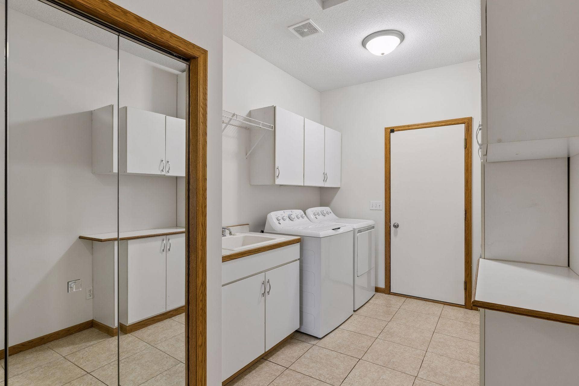 Convenient main level laundry room
