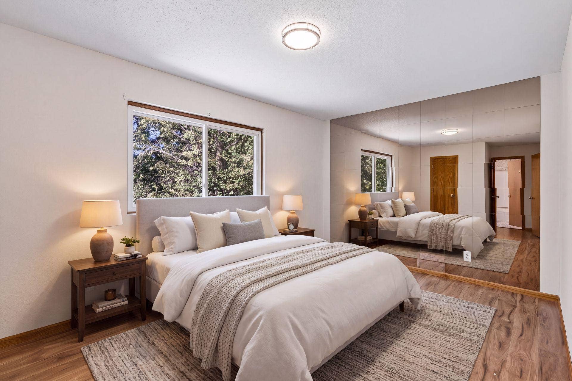 2841 Riviera Drive N, White Bear Lake, MN 55110 Virtually staged primary bedroom illustrates a possible furniture arrangement.