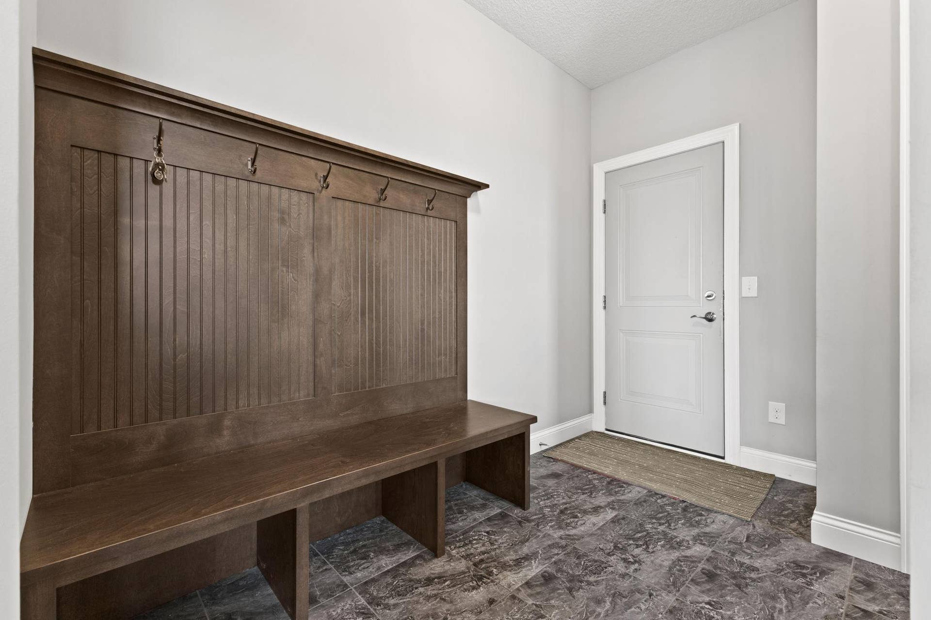 Custom built-in bench in Mud Room