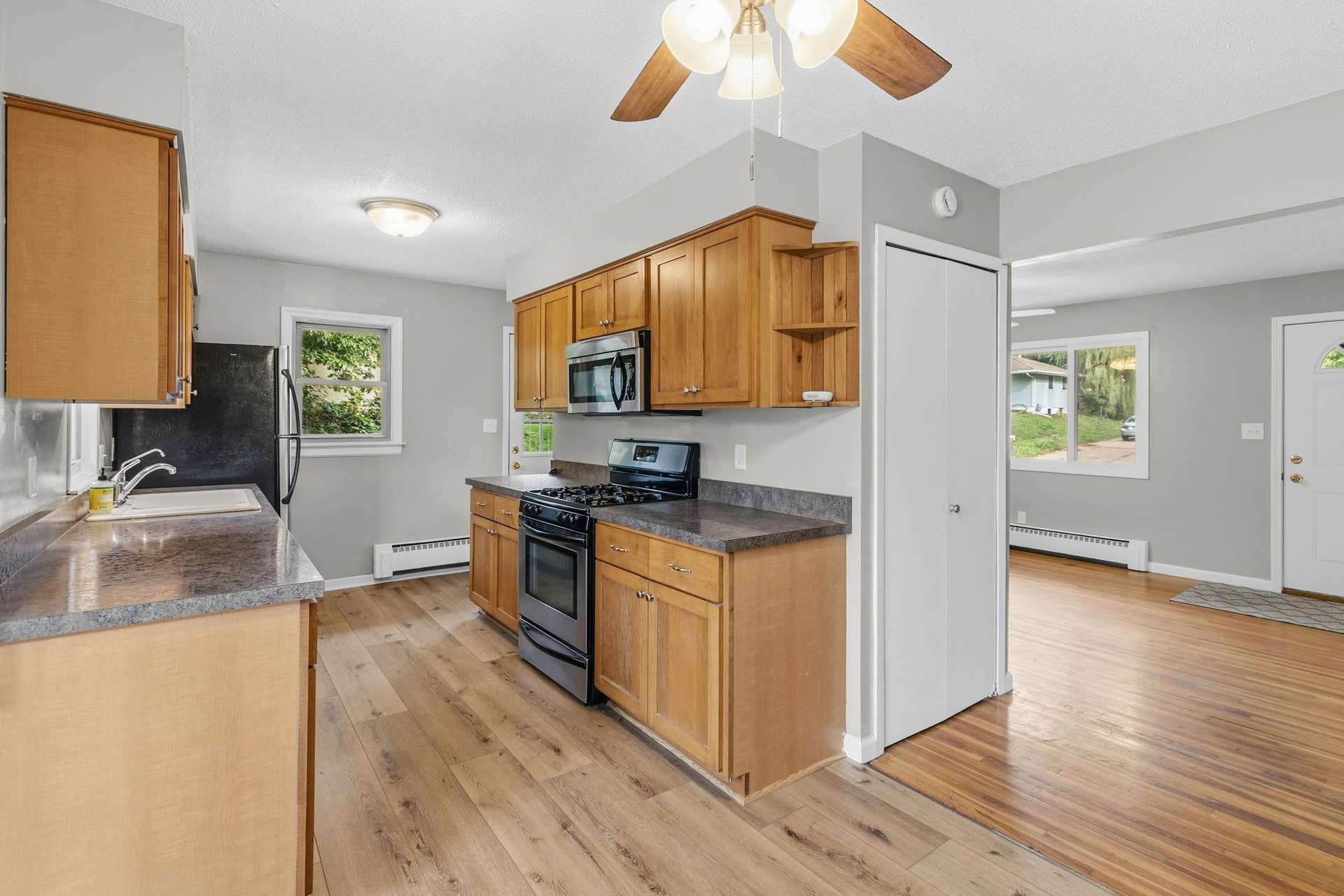 Newly updated LVP flooring in kitchen!