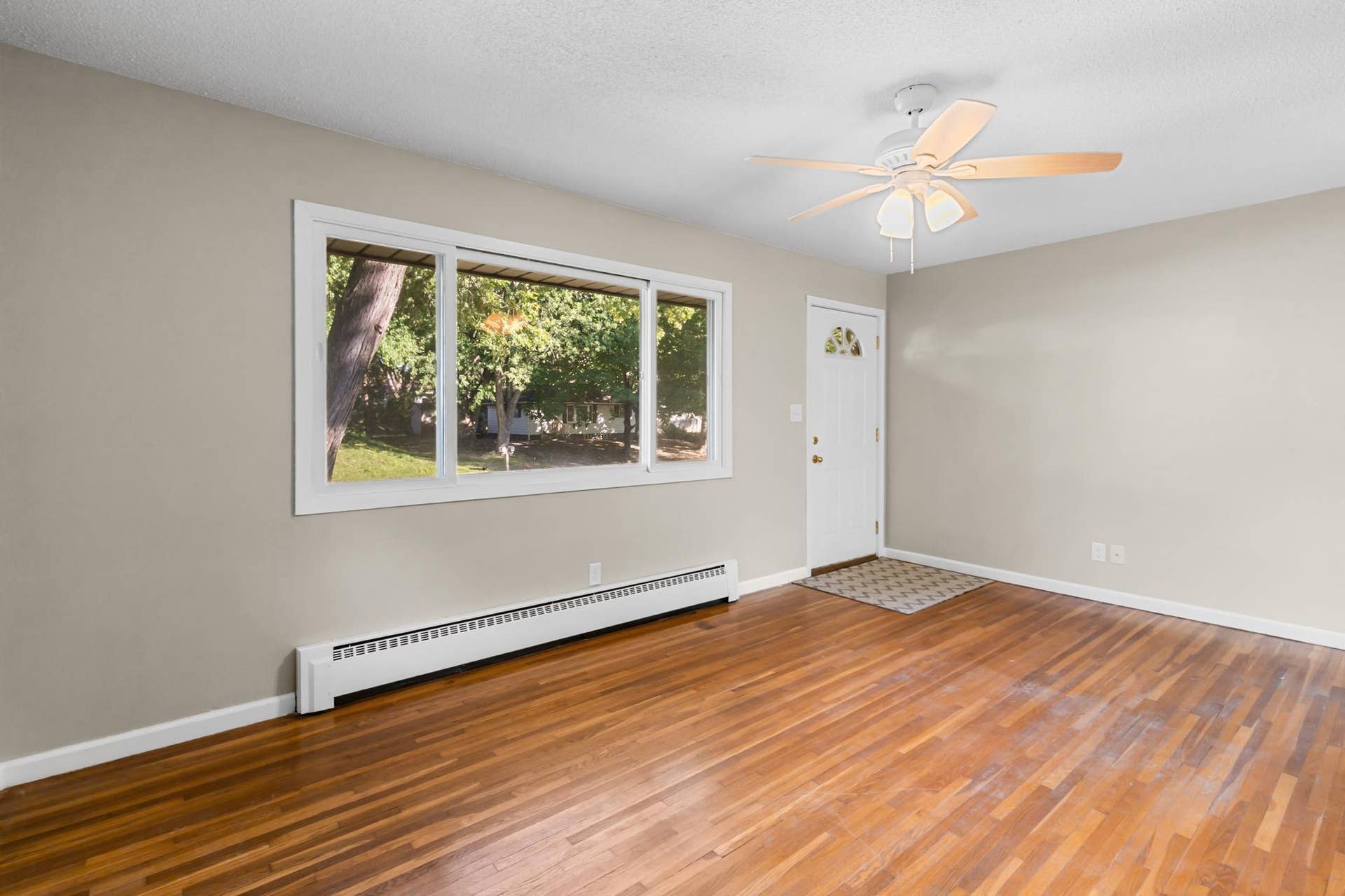 Hardwood floors on the main level.
