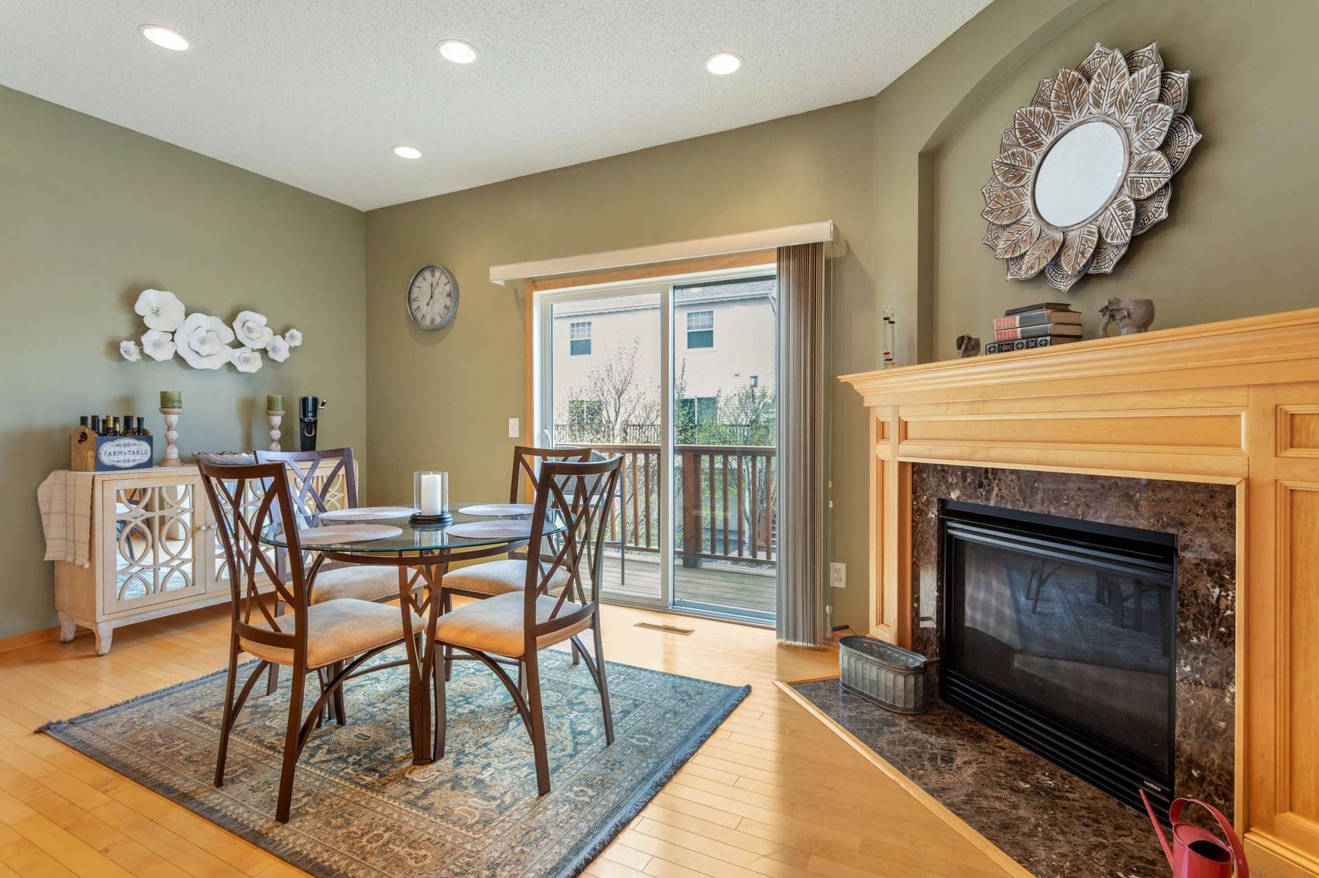 14633 Victor Hugo Boulevard N, #4, Hugo, MN 55038 Fireplace in open kitchen area, Door to second deck.