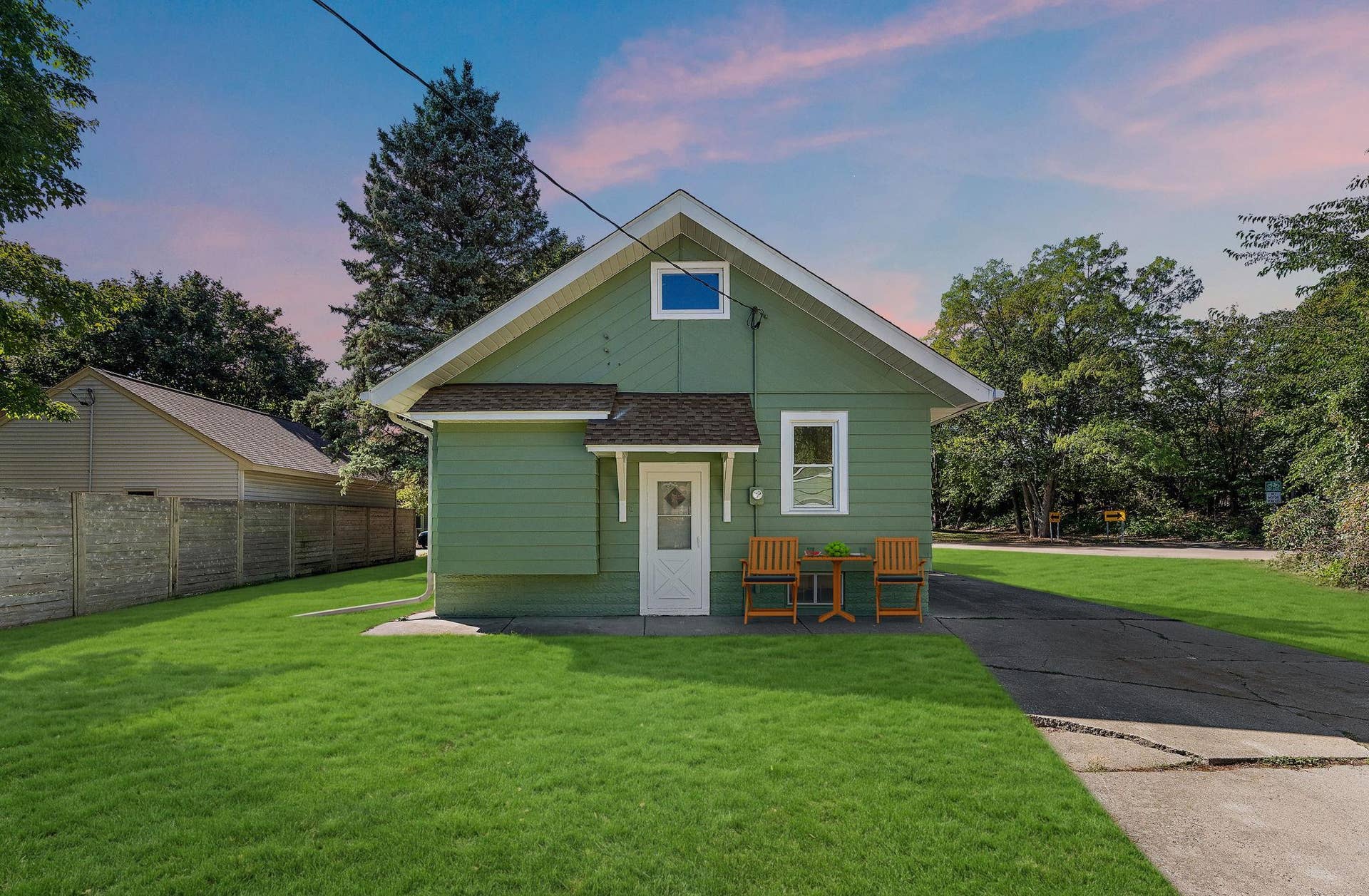 Concrete patio in addition to your spacious private yard