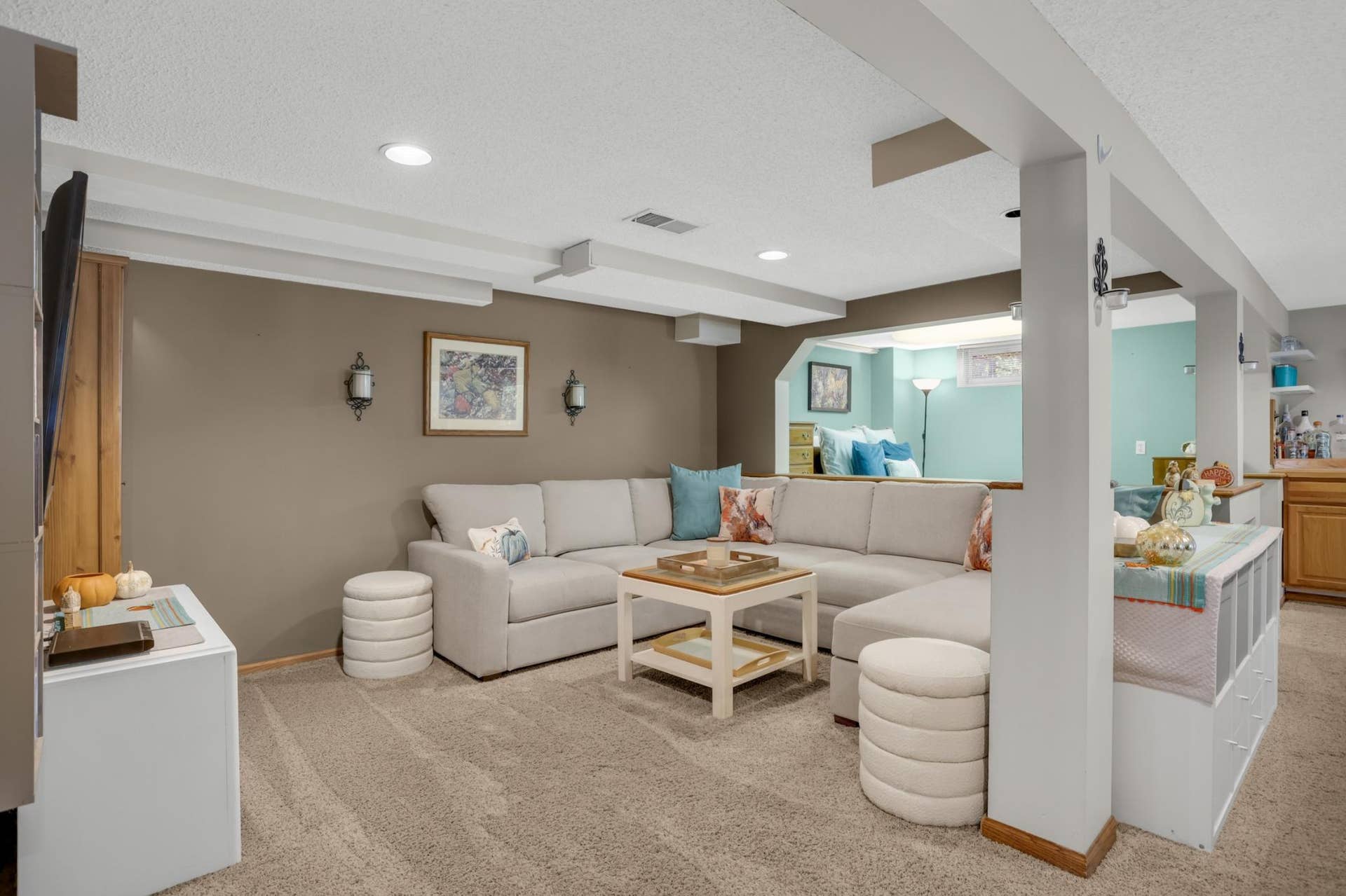 Spectacular lower level family room