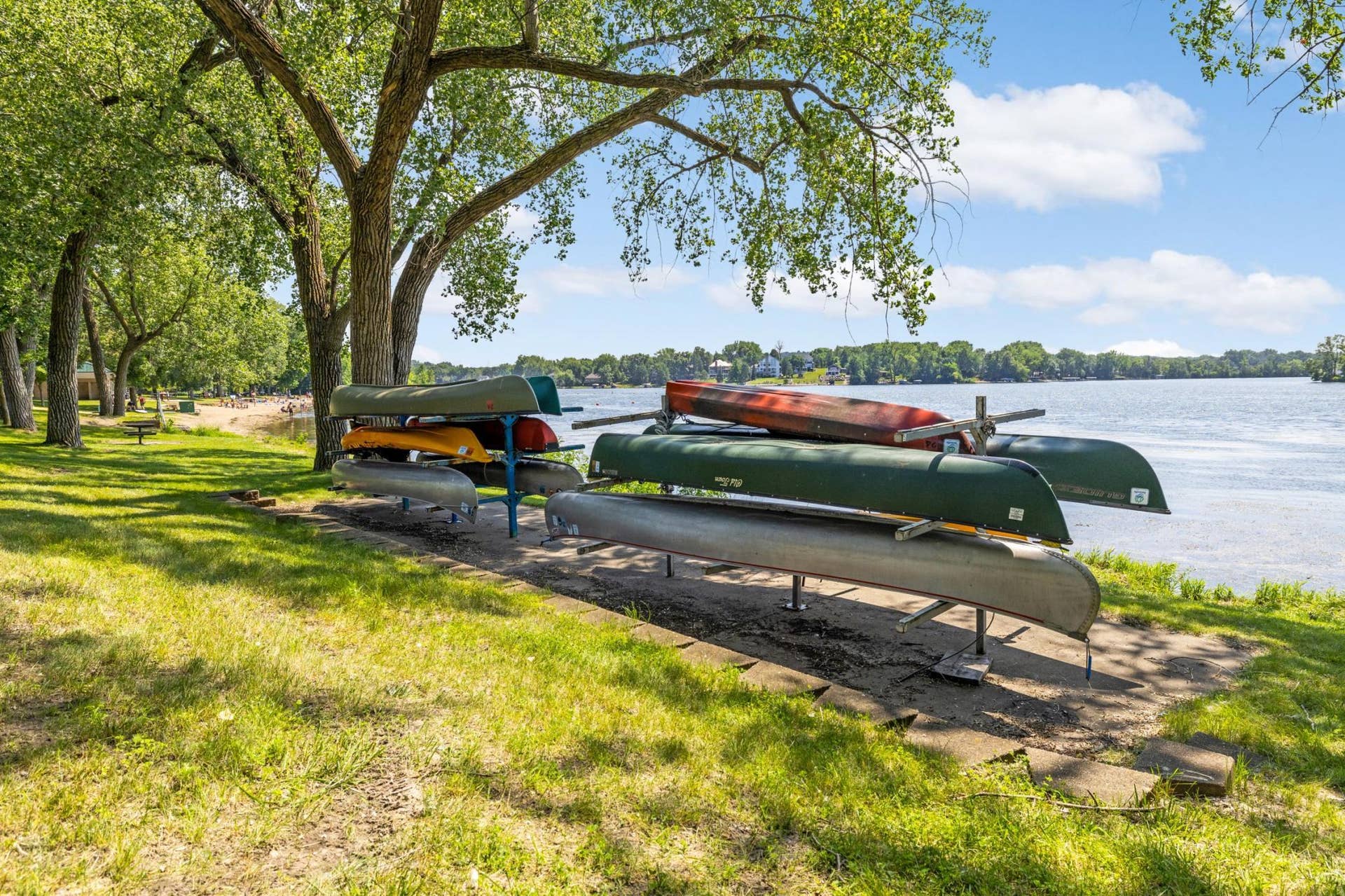 Canoes at park.