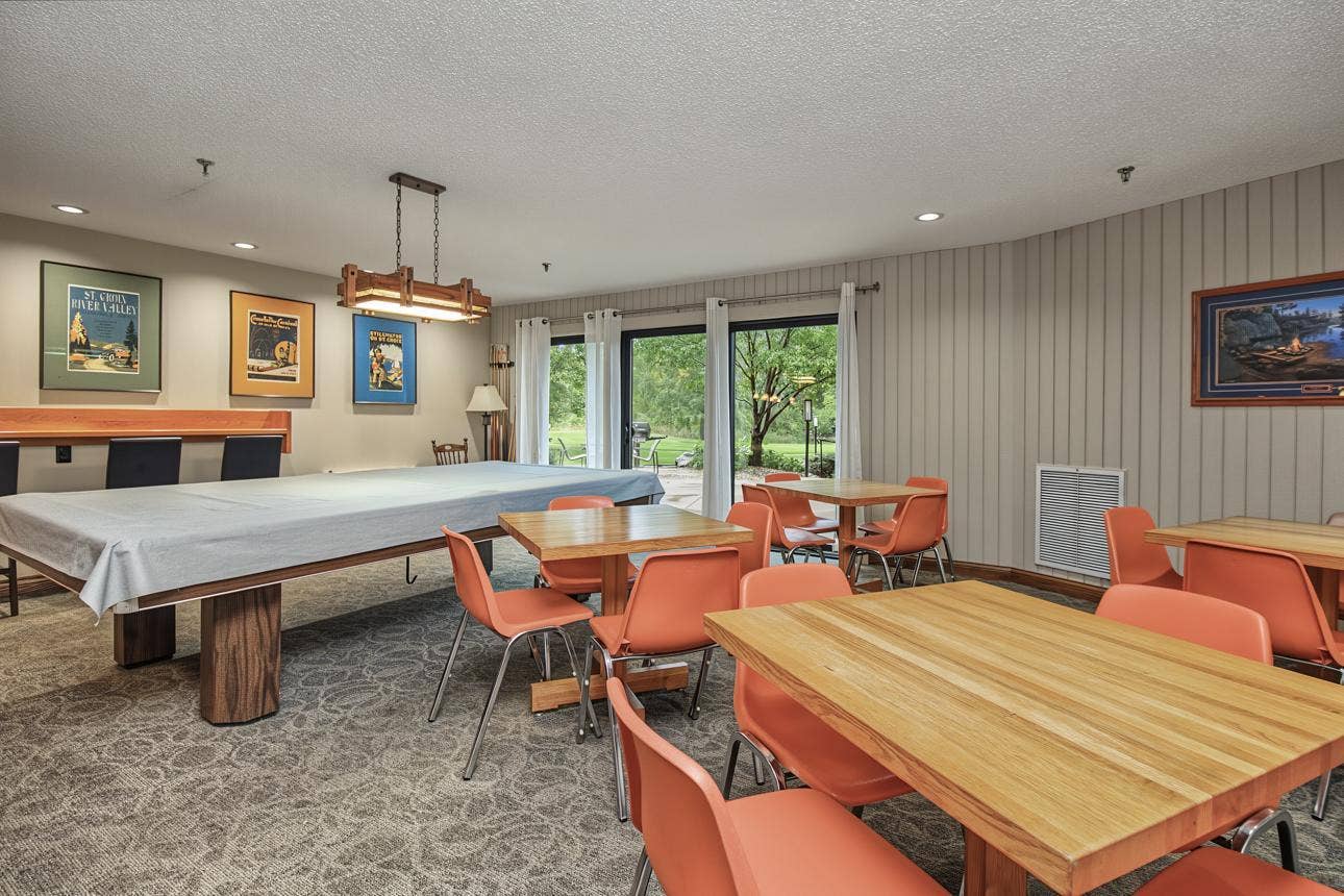 9700 Portland Avenue S, #128, Bloomington, MN 55420 Large party room with pool table.