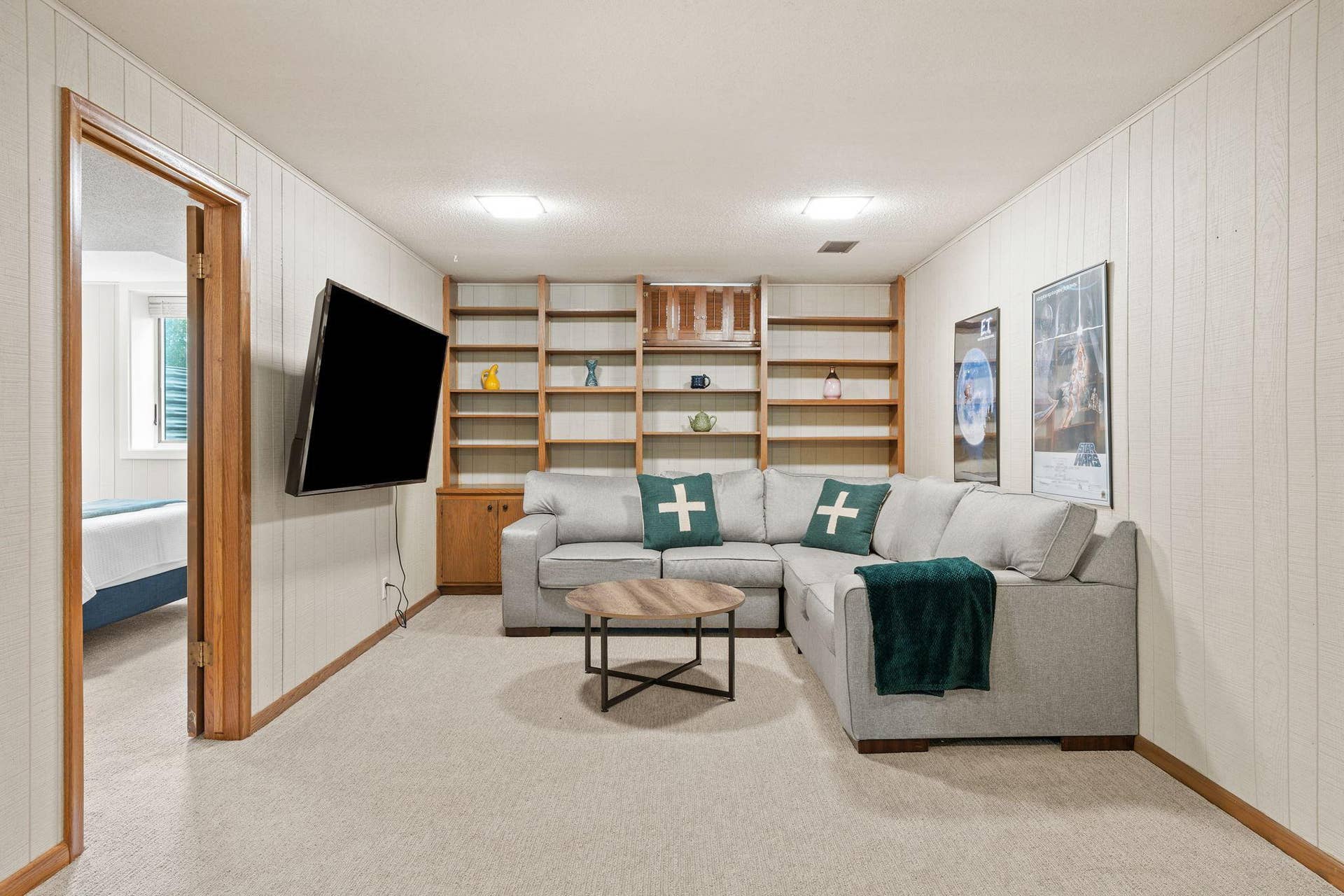 Lower level family room.