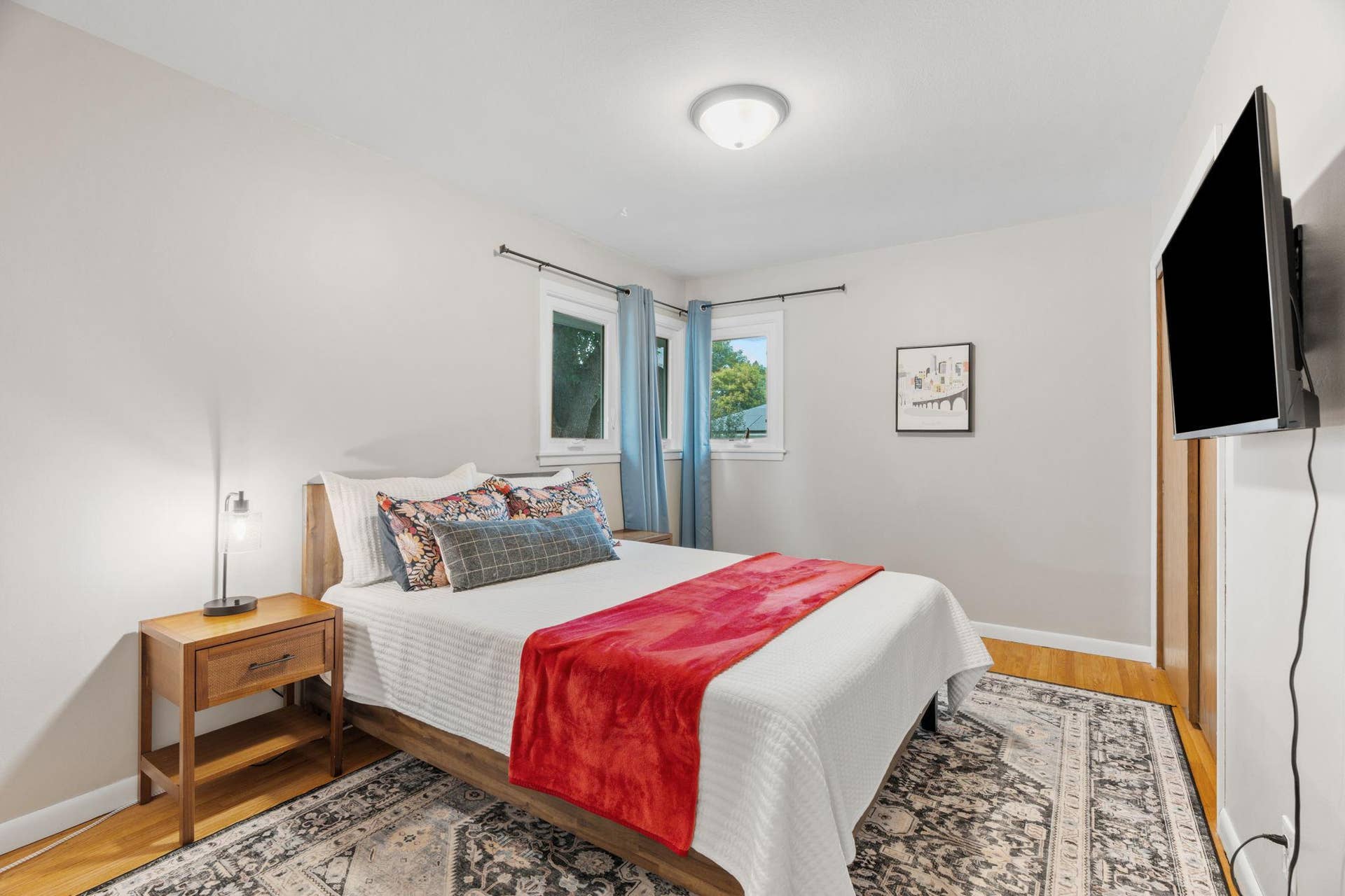 One of two bedrooms on the main level.