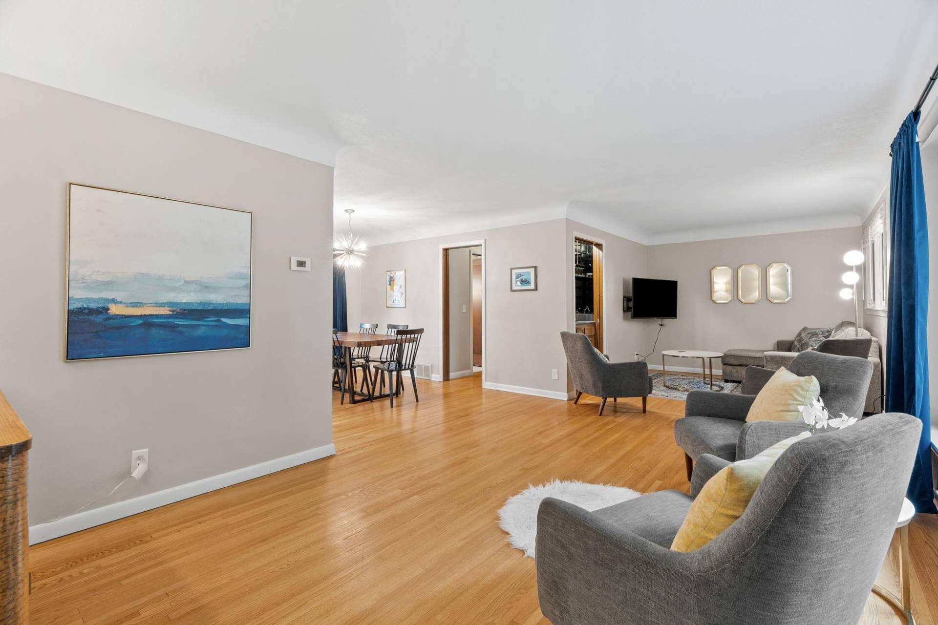 Original hardwood floors extend throughout the main level.