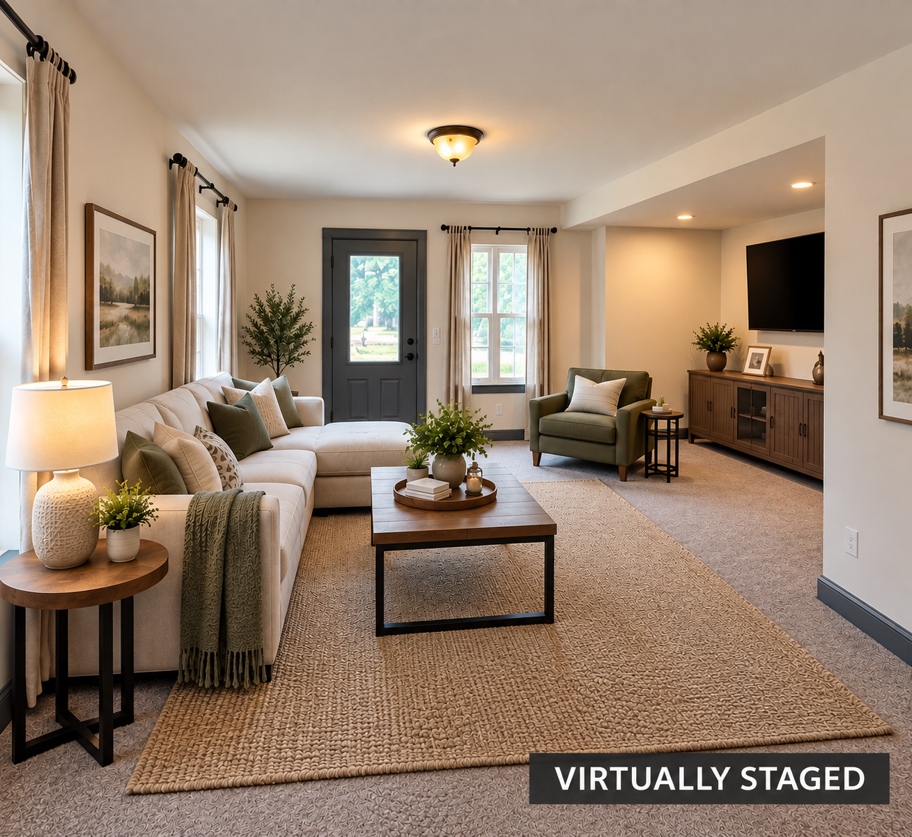 Living room staged