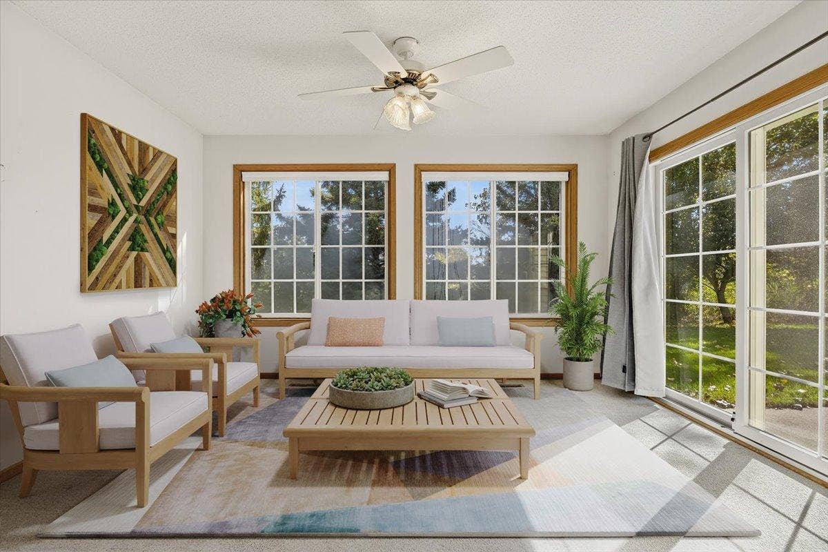 7987 Forest Boulevard, #Unit F, Woodbury, MN 55125 sun room- virtually staged