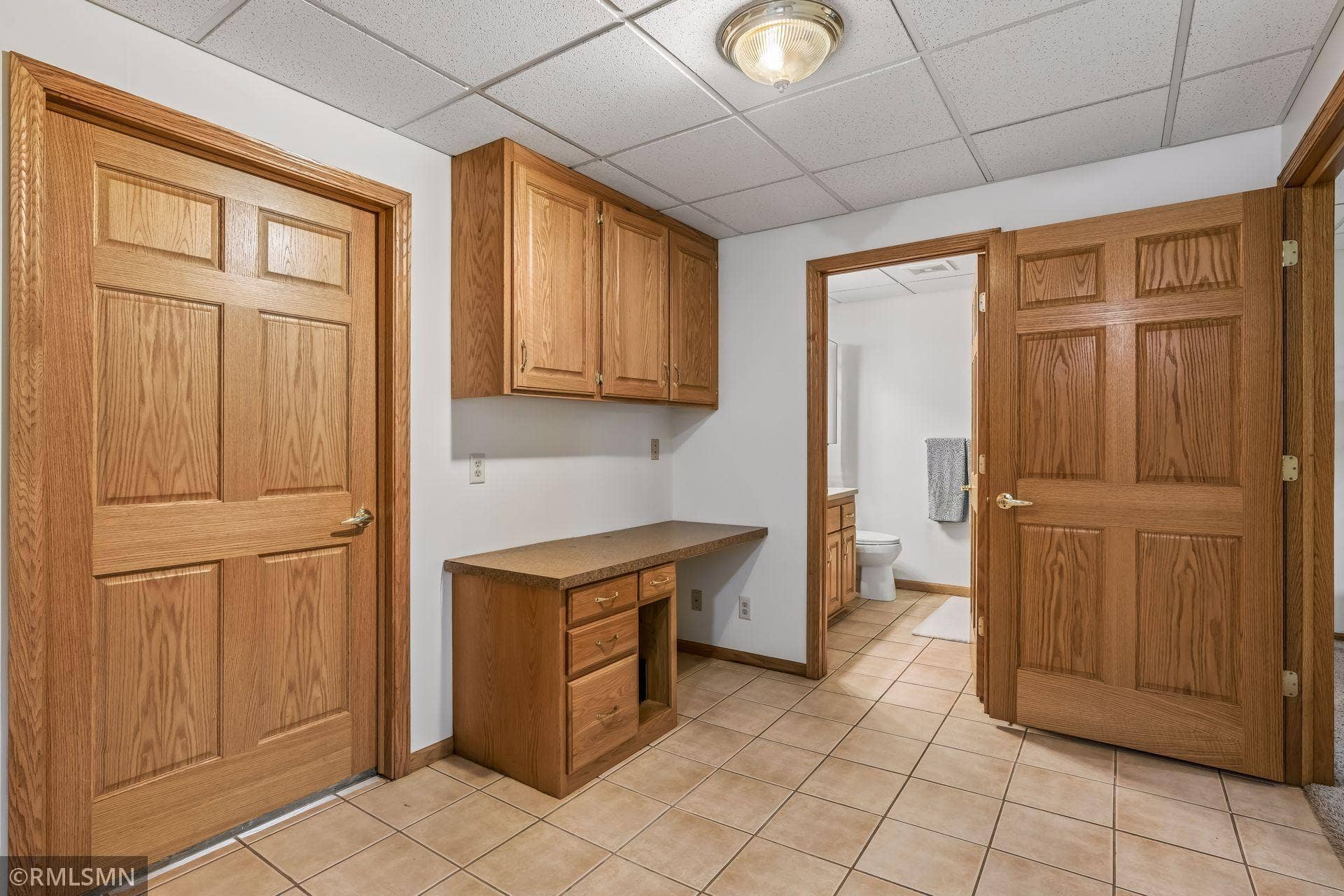 Lower level office nook