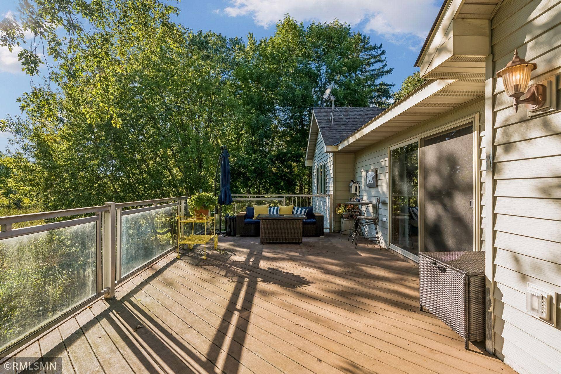 Private deck with beautiful views of nature and White Bear Lake