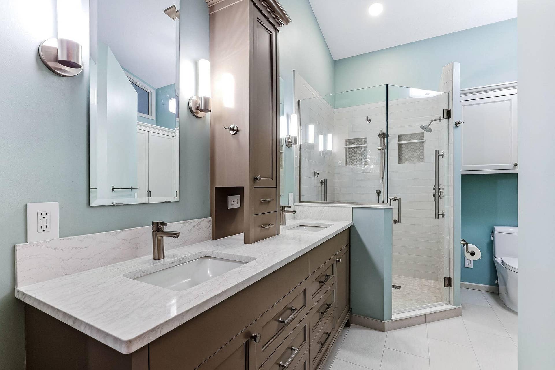 En suite bathroom for primary bedroom was completely remodeled in 2021