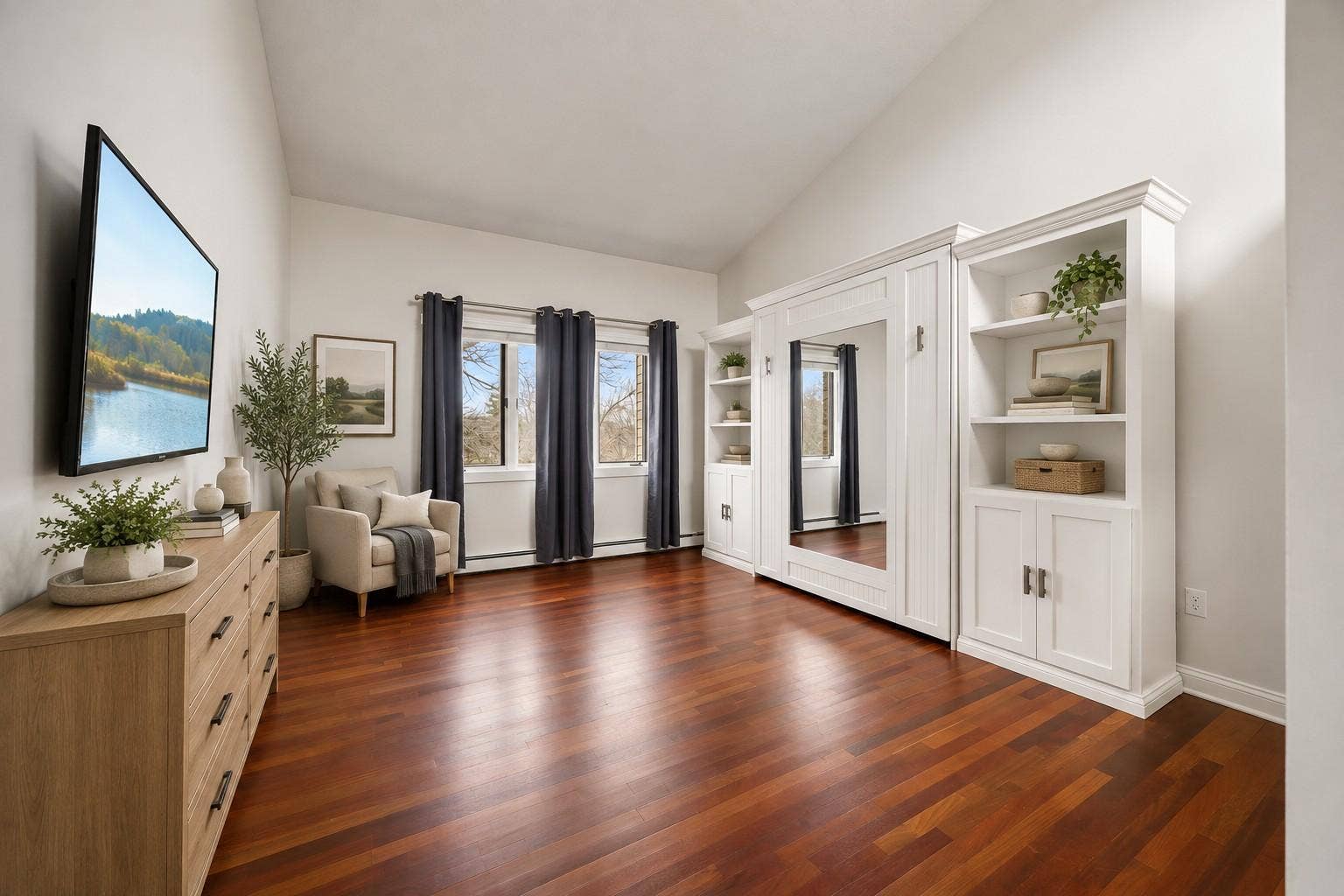 3150 Glen Oaks Avenue, #311A, White Bear Lake, MN 55110 2nd BR virtually staged and the wall features a Murphy Bed for a versatile space for a bedroom, den, or office.