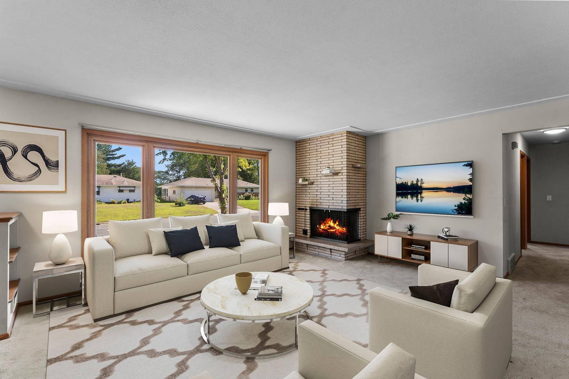 7001 Grimes Avenue N, Brooklyn Center, MN 55429 Main Level Living Room Virtually Staged