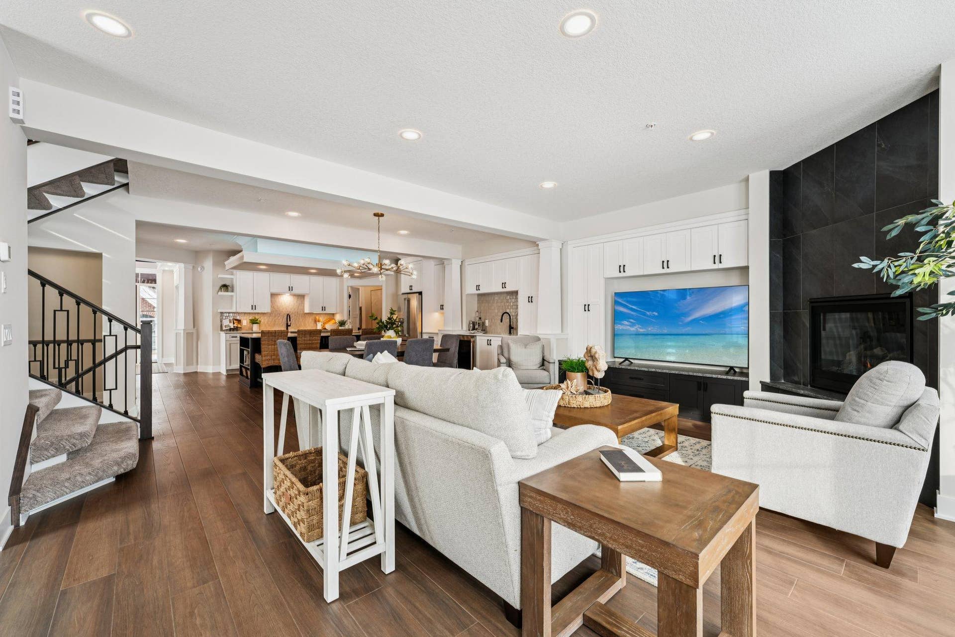 Open-concept layout designed for todays lifestyle, seamlessly connecting the living, dining, and kitchen spaces.
