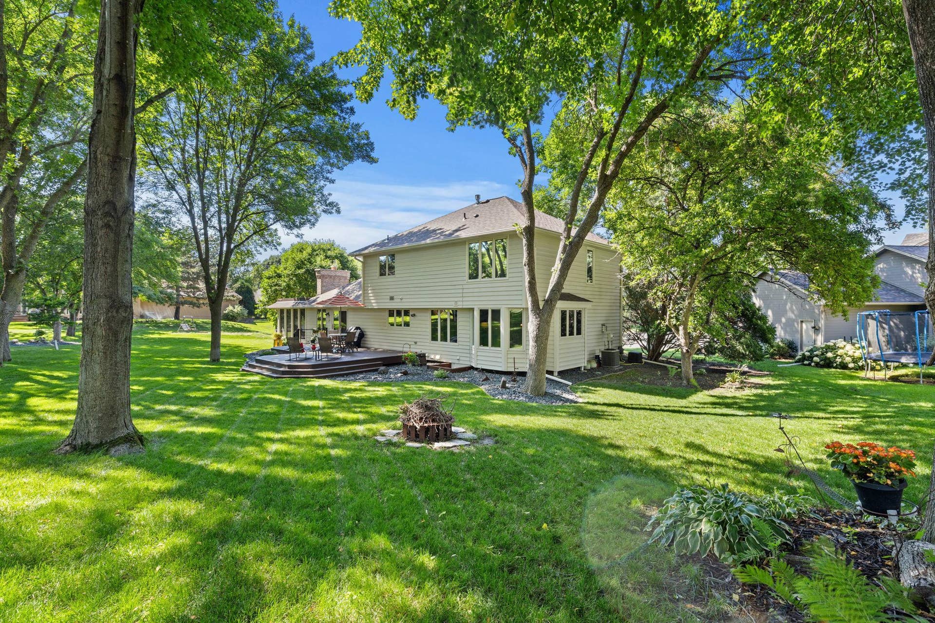 15393 Shadow Creek Road, Maple Grove, MN 55311 Whether enjoying morning coffee, hosting gatherings, or spending time outdoors, this space offers room to relax and unwind. An in-ground sprinkler system provides added convenience.