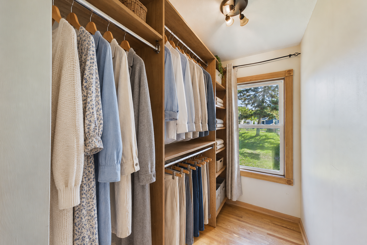 186 Hurley Street E, West Saint Paul, MN 55118 Well organized walk-in closet on main level bedroom #2 (virtually staged)