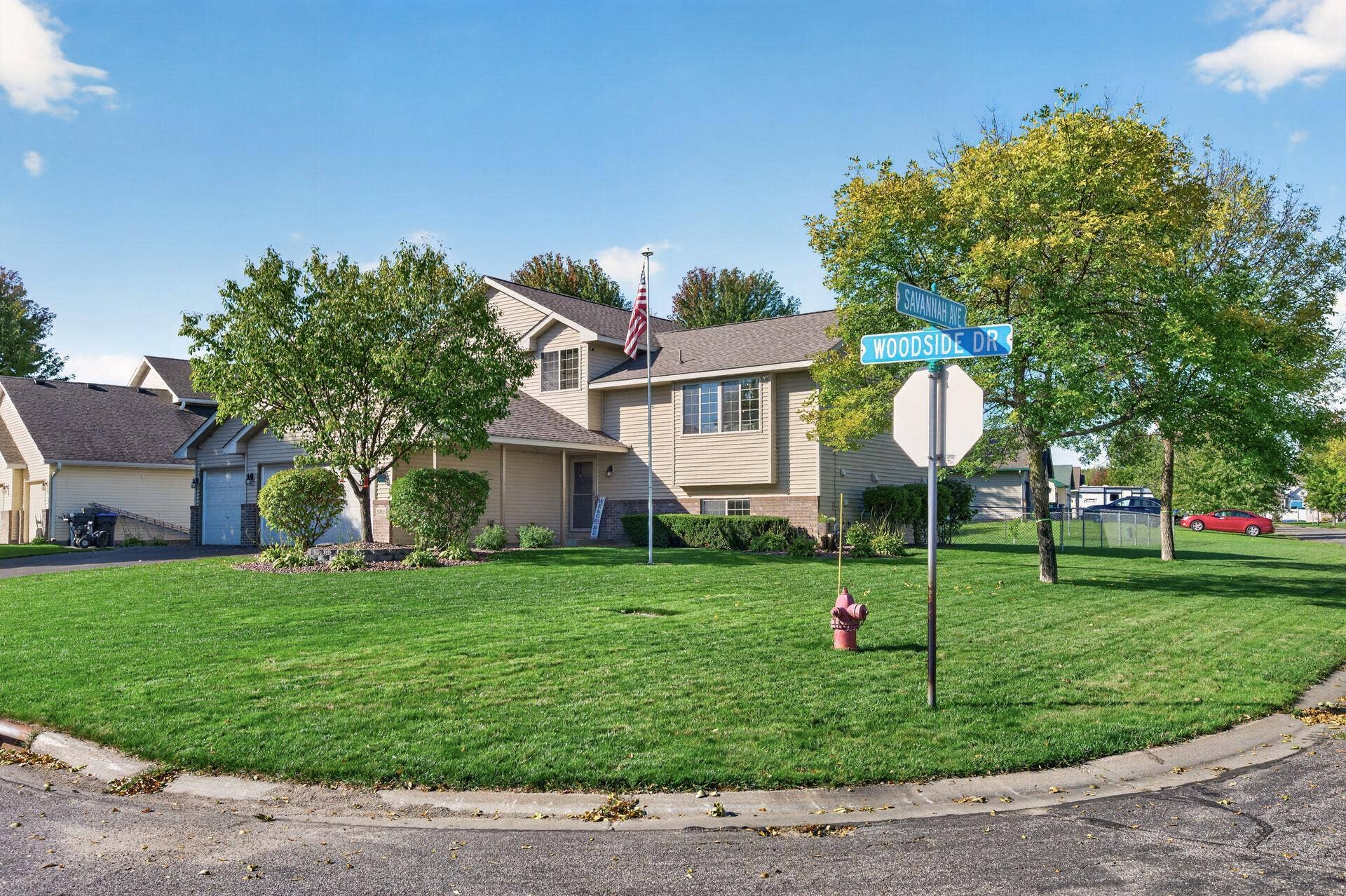 3765 Woodside Drive, Monticello, MN 55362 Beautiful corner lot with mature trees, manicured lawn, and great curb appeal.