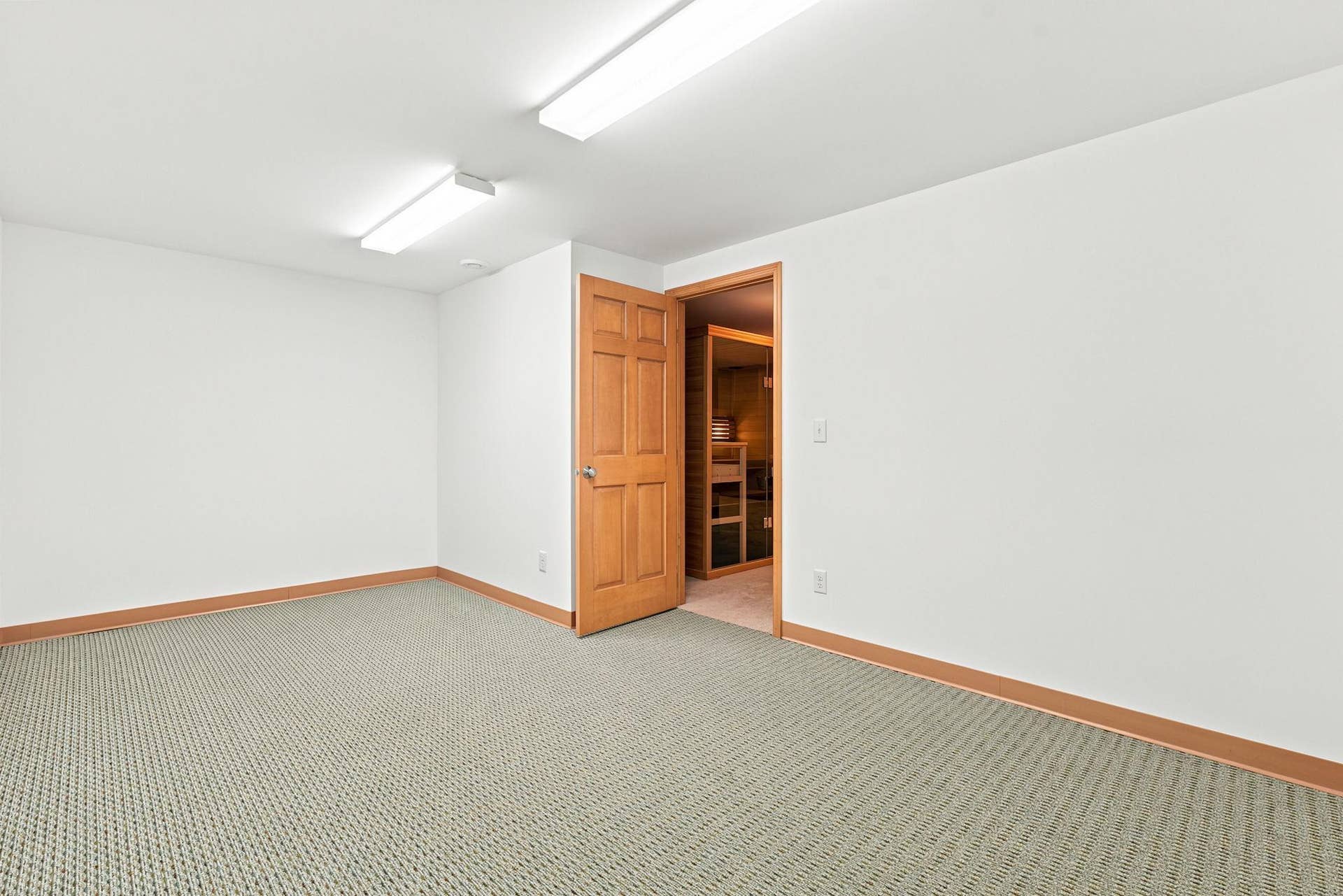 7143 Arthur Drive, Woodbury, MN 55125 Lower level flex room is a perfect home gym space.