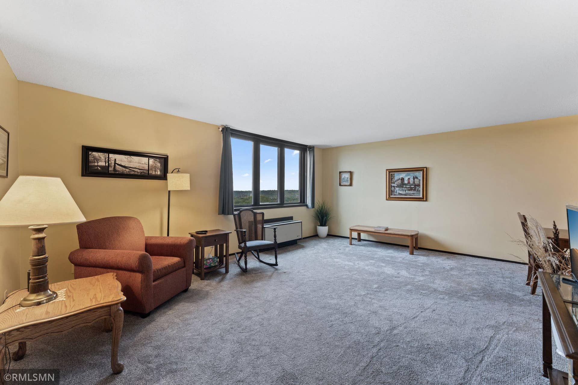 Living room with 10th floor view
