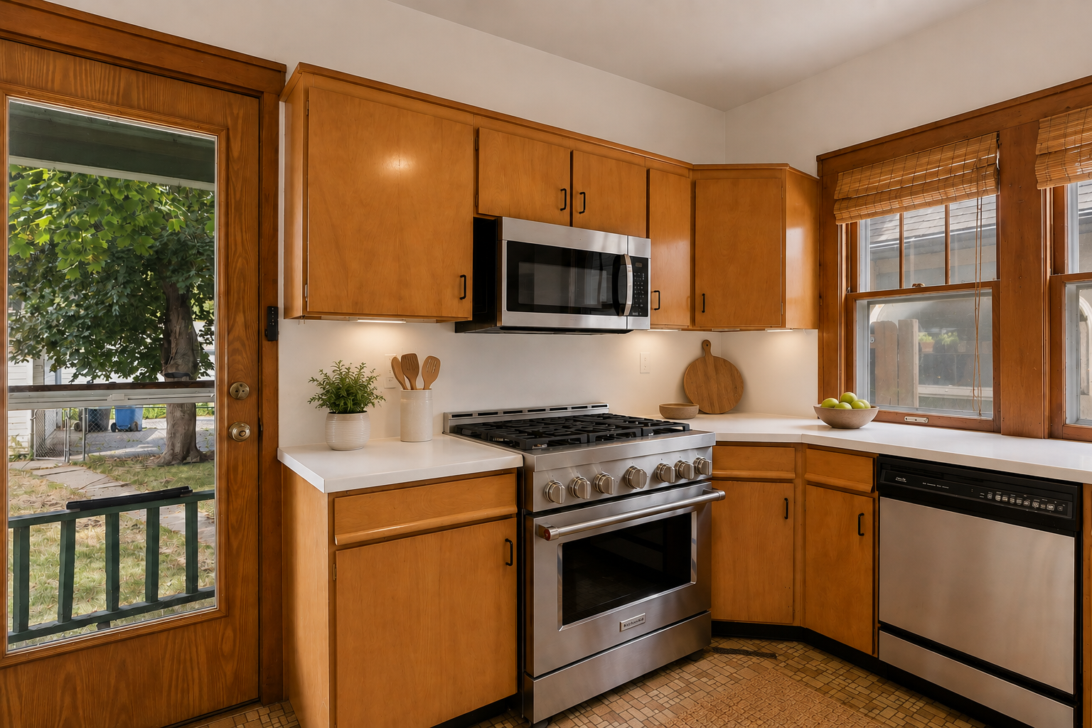 2740 41st Avenue S, 15, Minneapolis, MN 55406 Functional kitchen ready for your ideas and future updates. New 6 burner gas range. Virtually Staged.