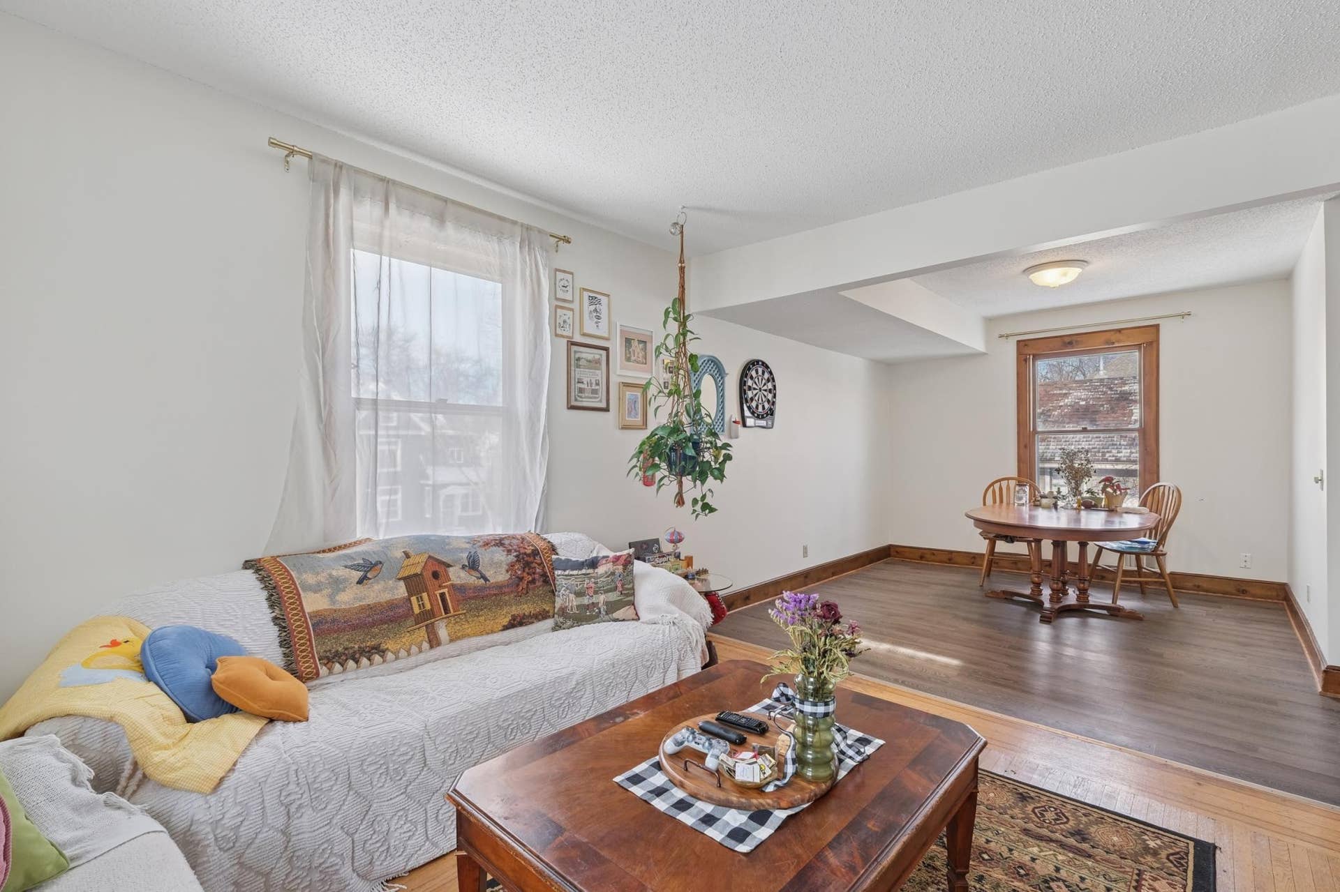 Upper level unit is two bedrooms.