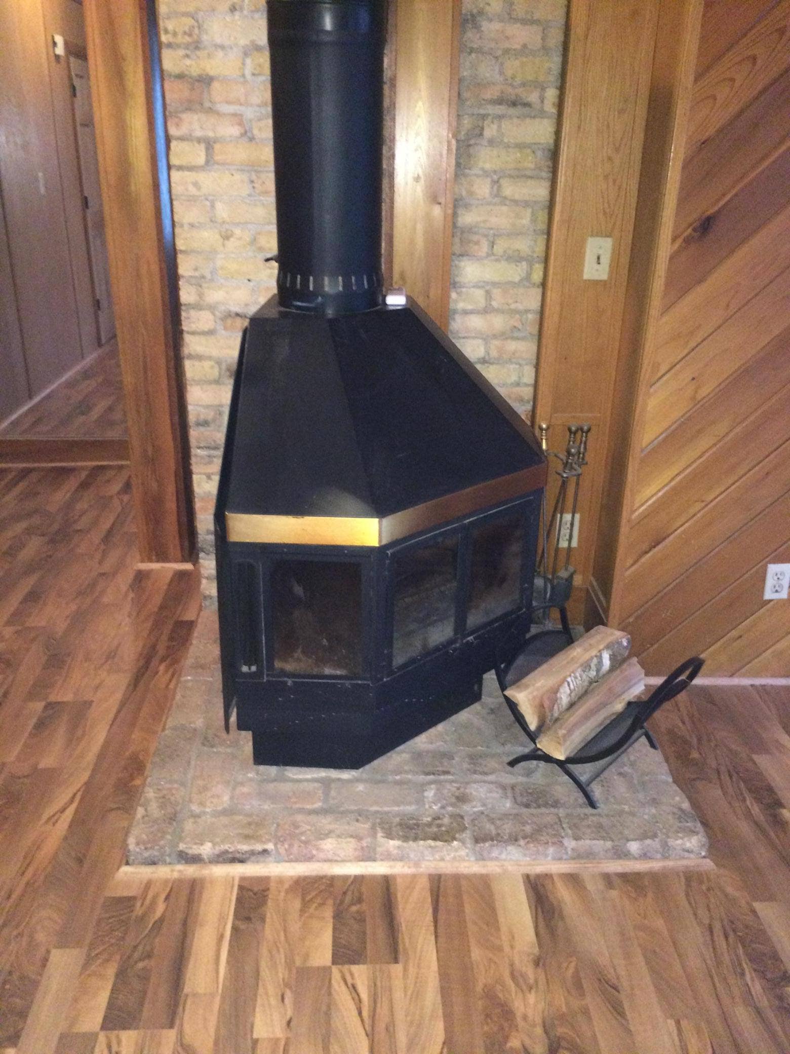 Fireplace in unit 4