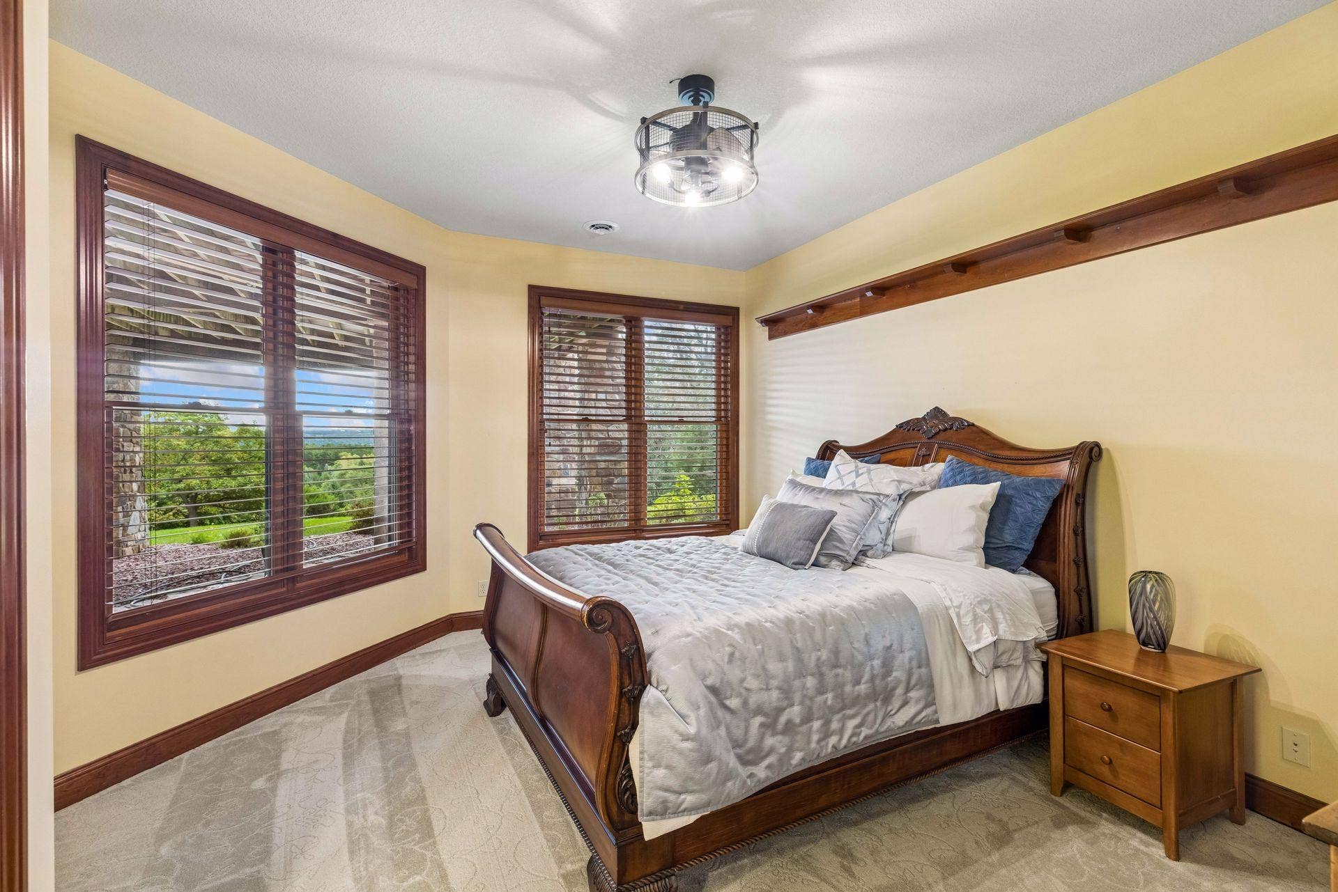 Restful guest suite with its own 3/4 bath, tucked away on the lower level