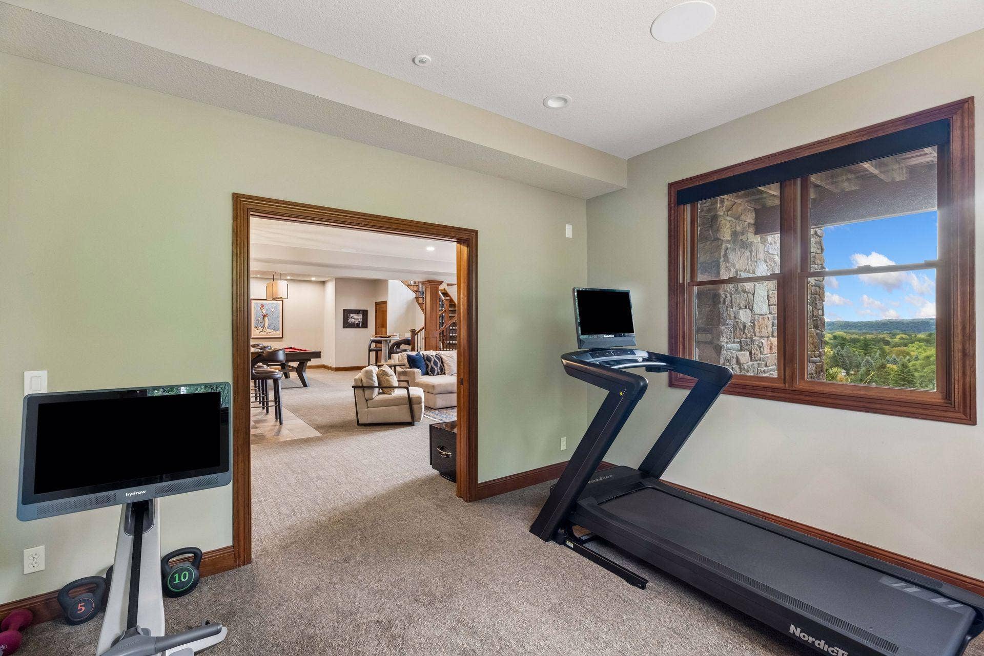 Flexible space with room to work out, work from home or unwind, just steps from the rec room