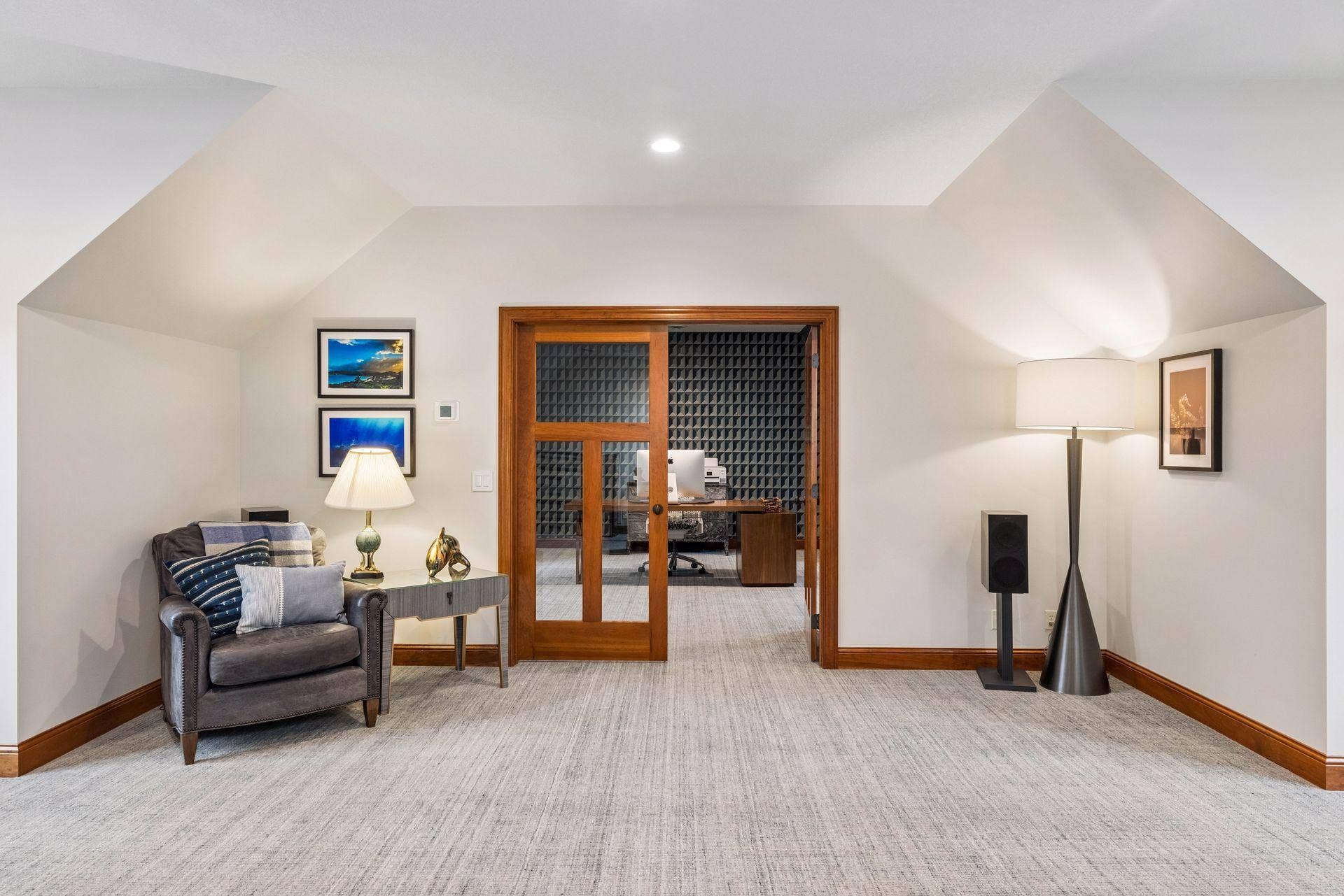 Flexible bonus room with skylight and dormer ceilings