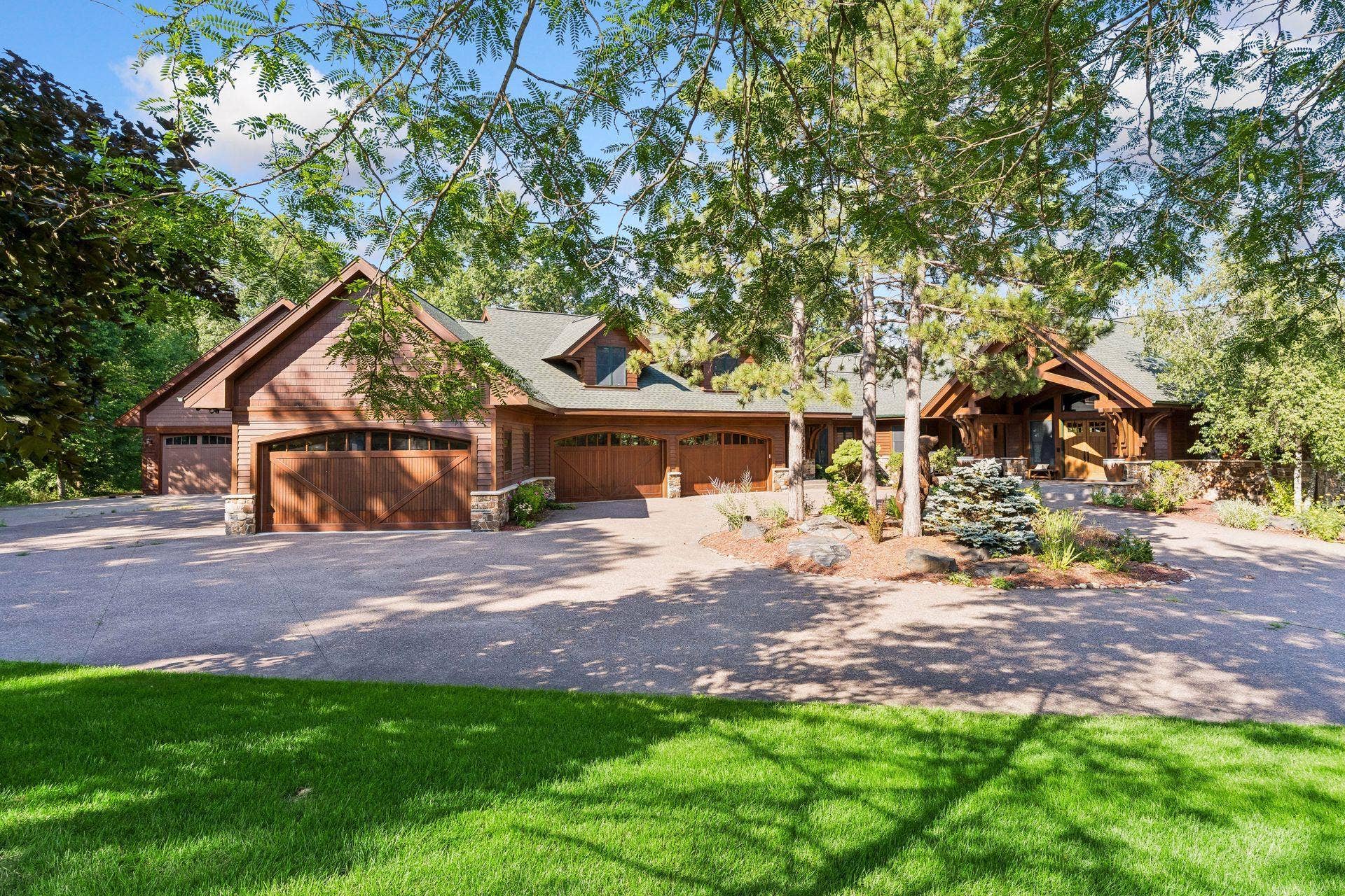 A grand arrival to a mountain lodge retreat