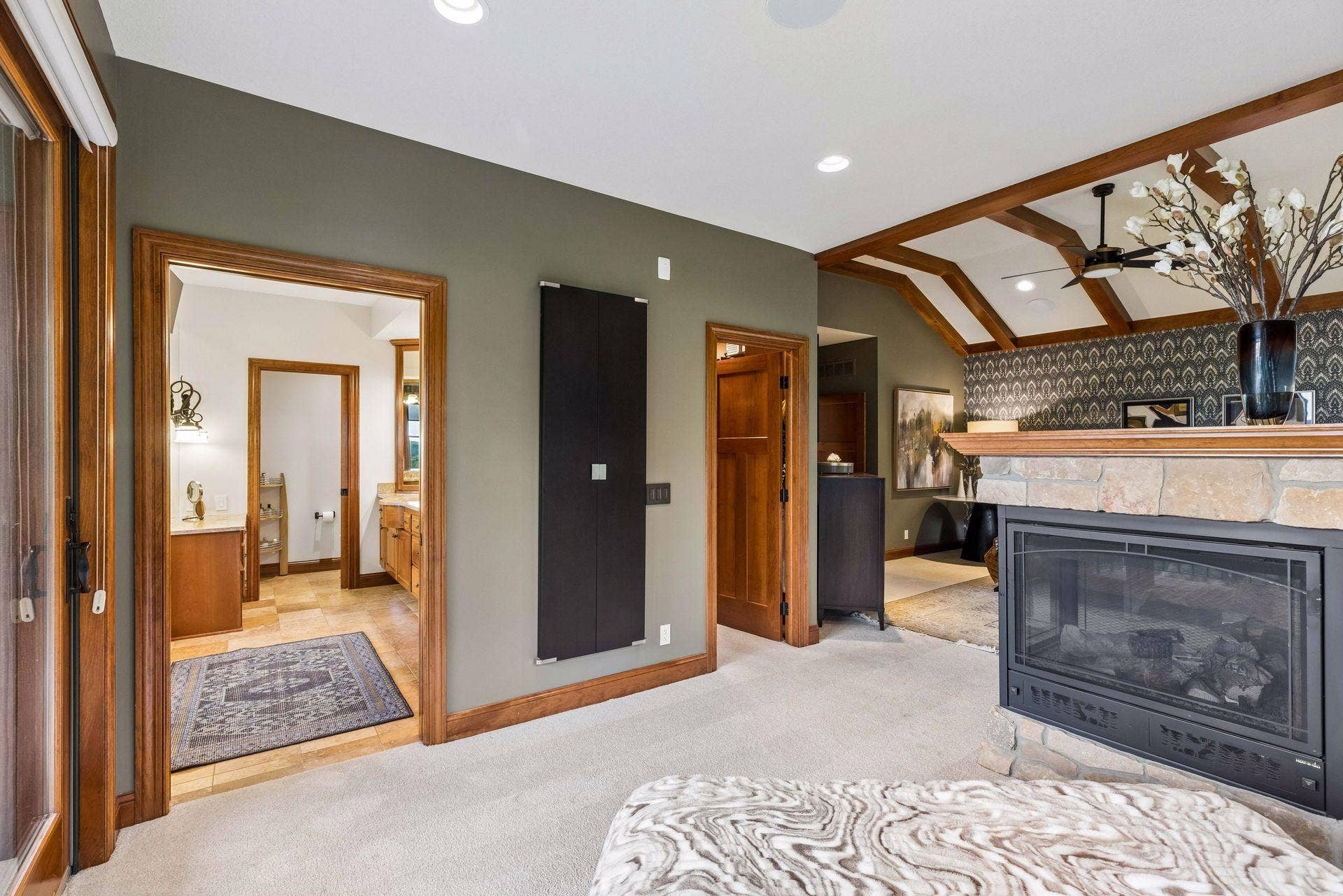 A primary suite that is a tree top retreat!