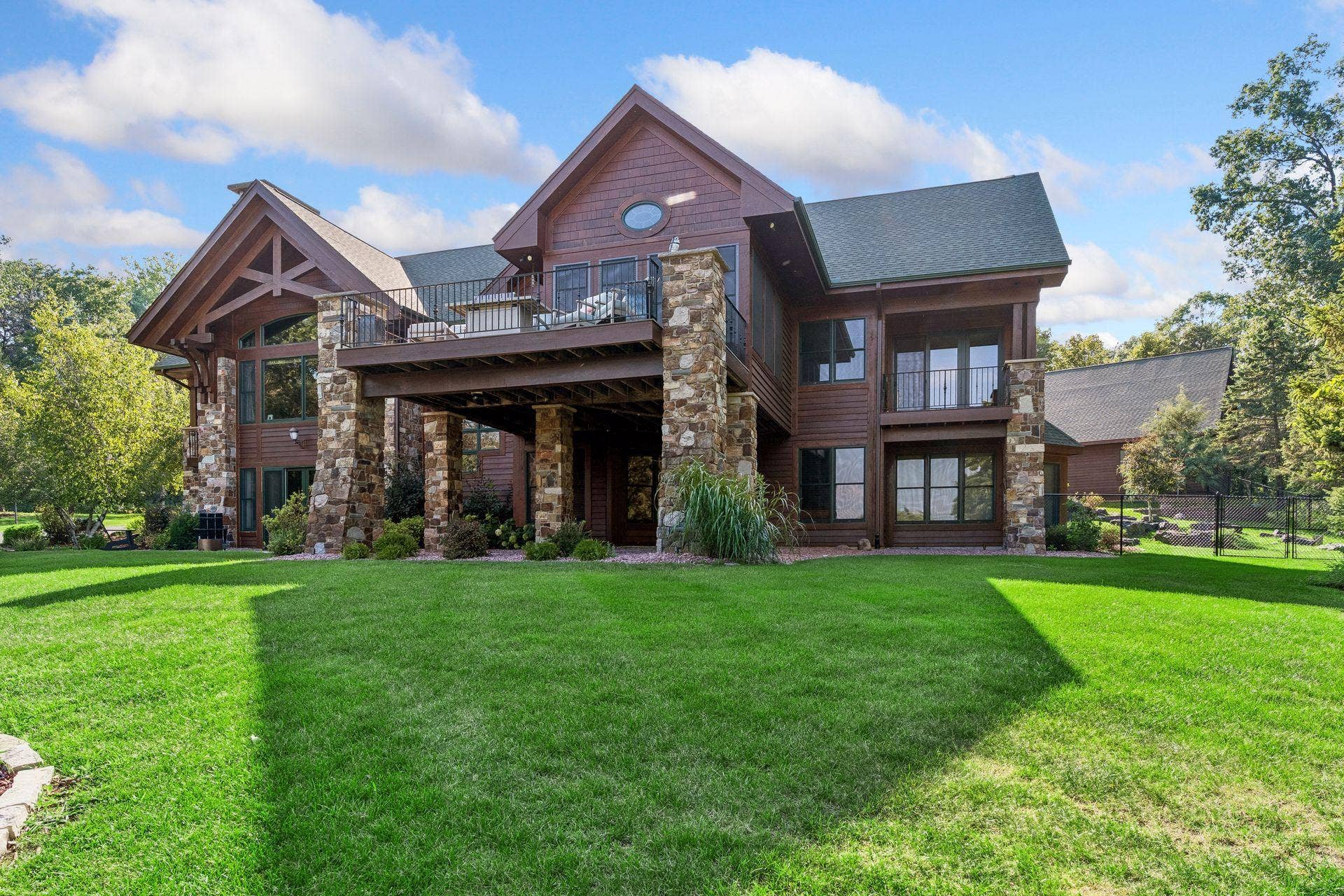 Expansive outdoor deck overlooking St. Croix River Valley