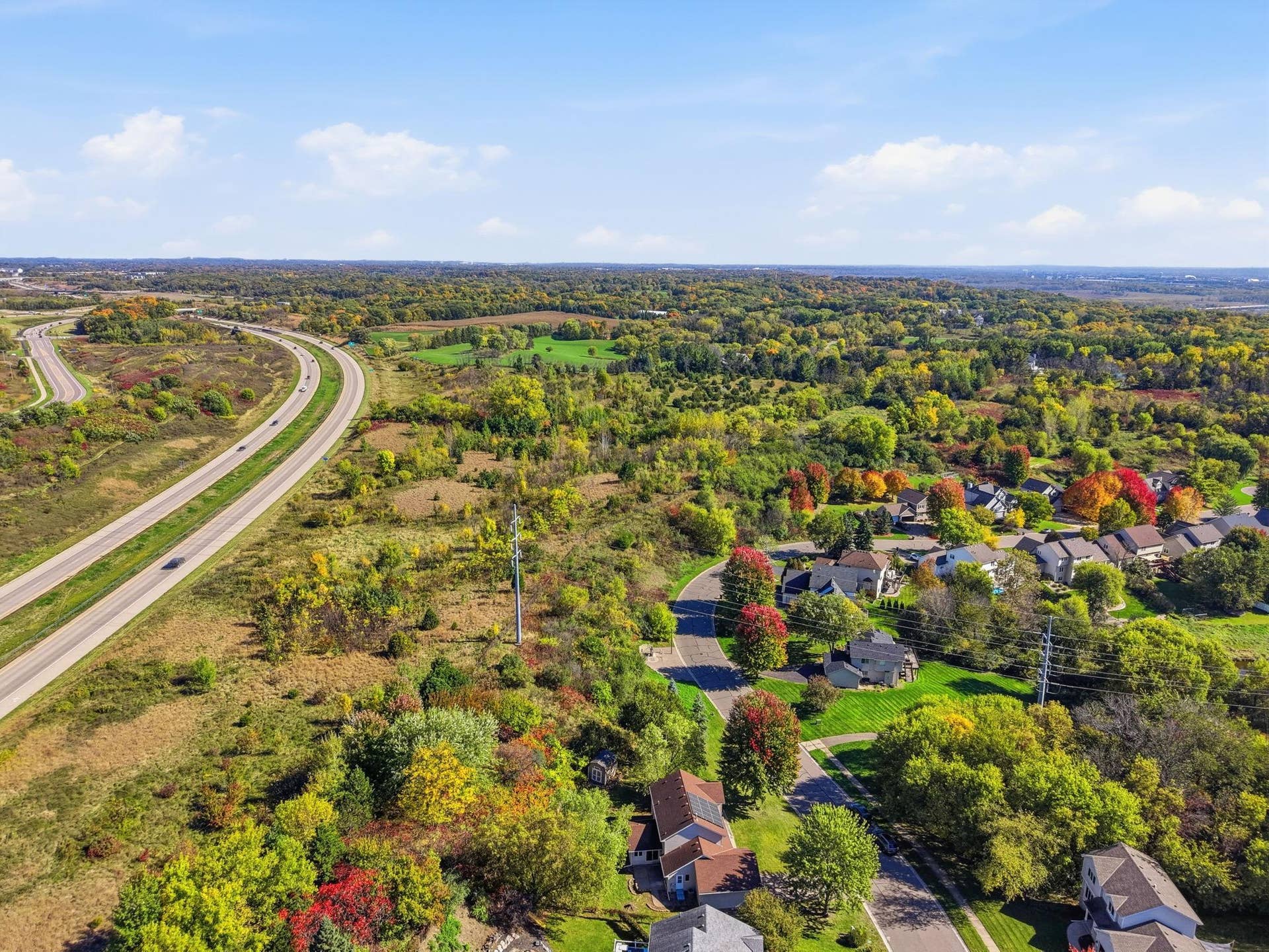 Aerial view of the neighborhood