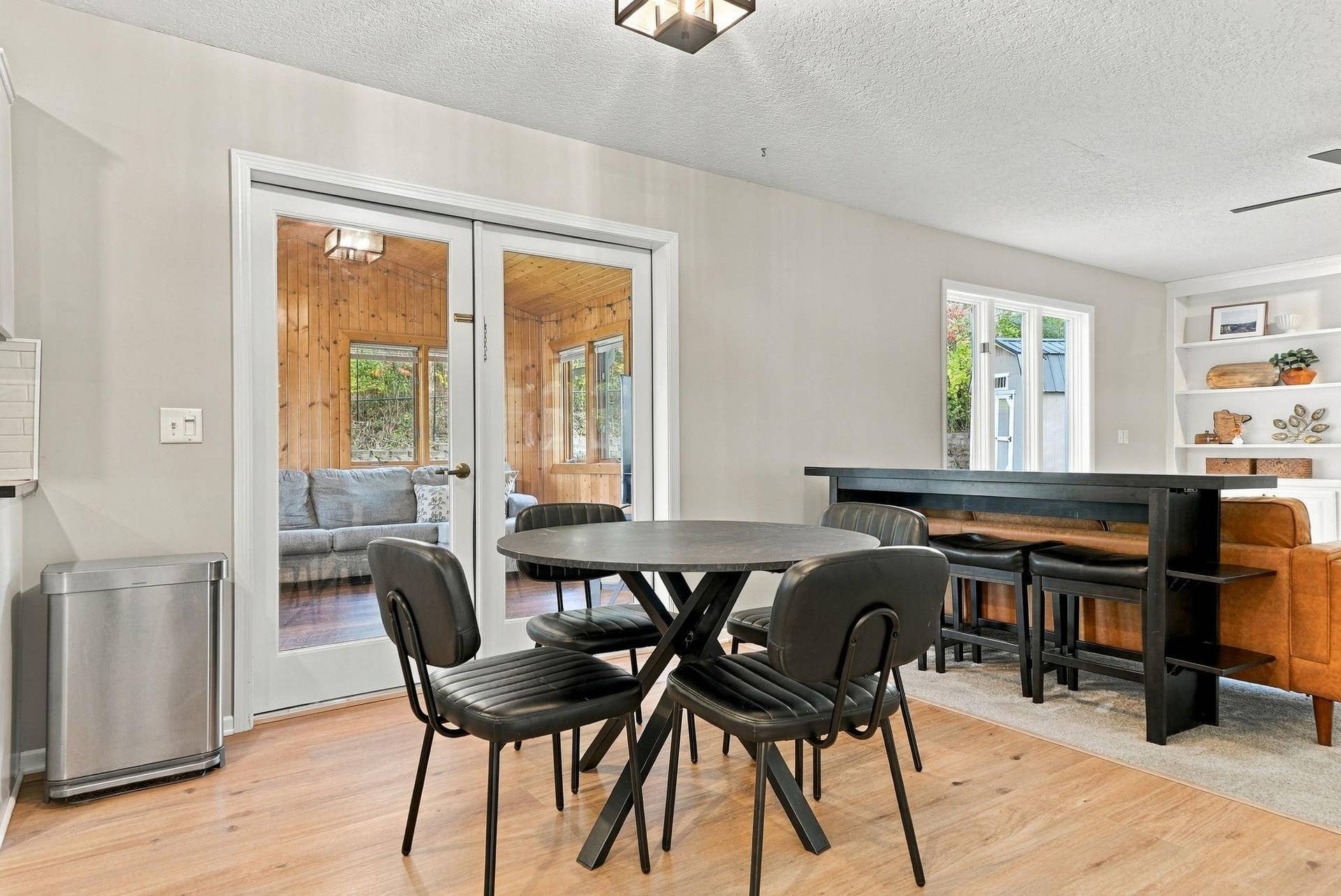 The kitchen adjoins the four-season porch.