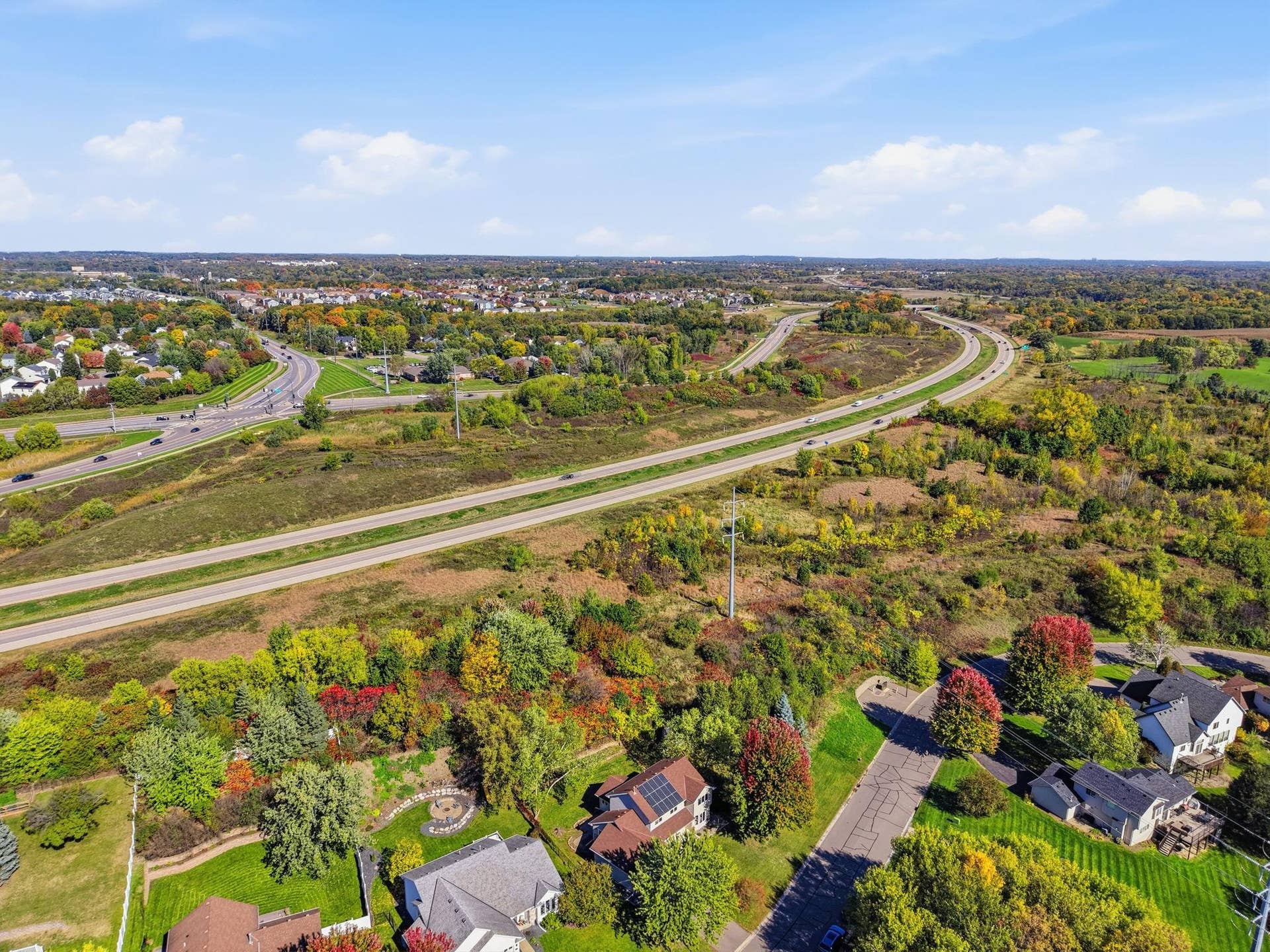 Aerial view of the neighborhood