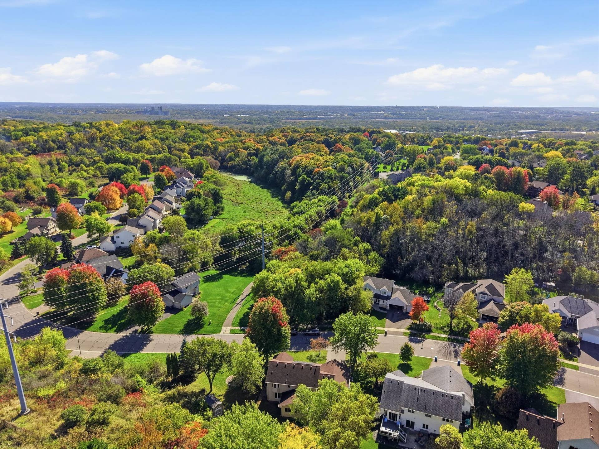 Aerial view of the neighborhood