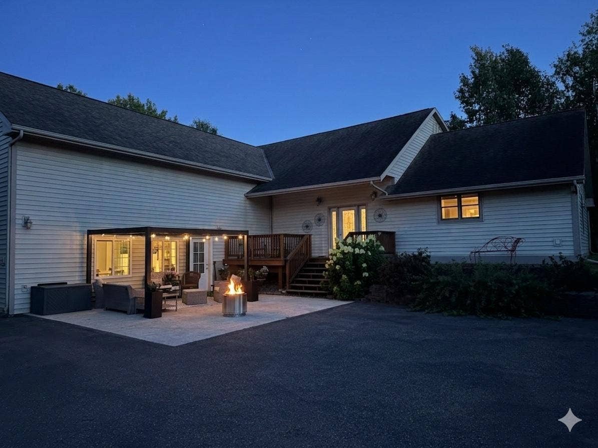 4520 Cherry Lane NE, Bemidji, MN 56601 Evening Outside Private Entertainment Area