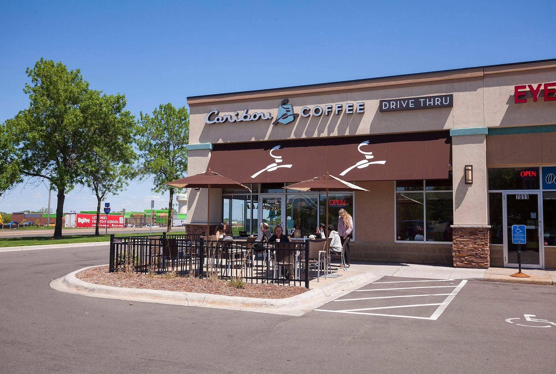 7638 13th Street N, Oakdale, MN 55128 Your coffee stop is close byCaribou Coffee is within about a mile of home, with a drive-through for busy mornings and a patio for lingering.