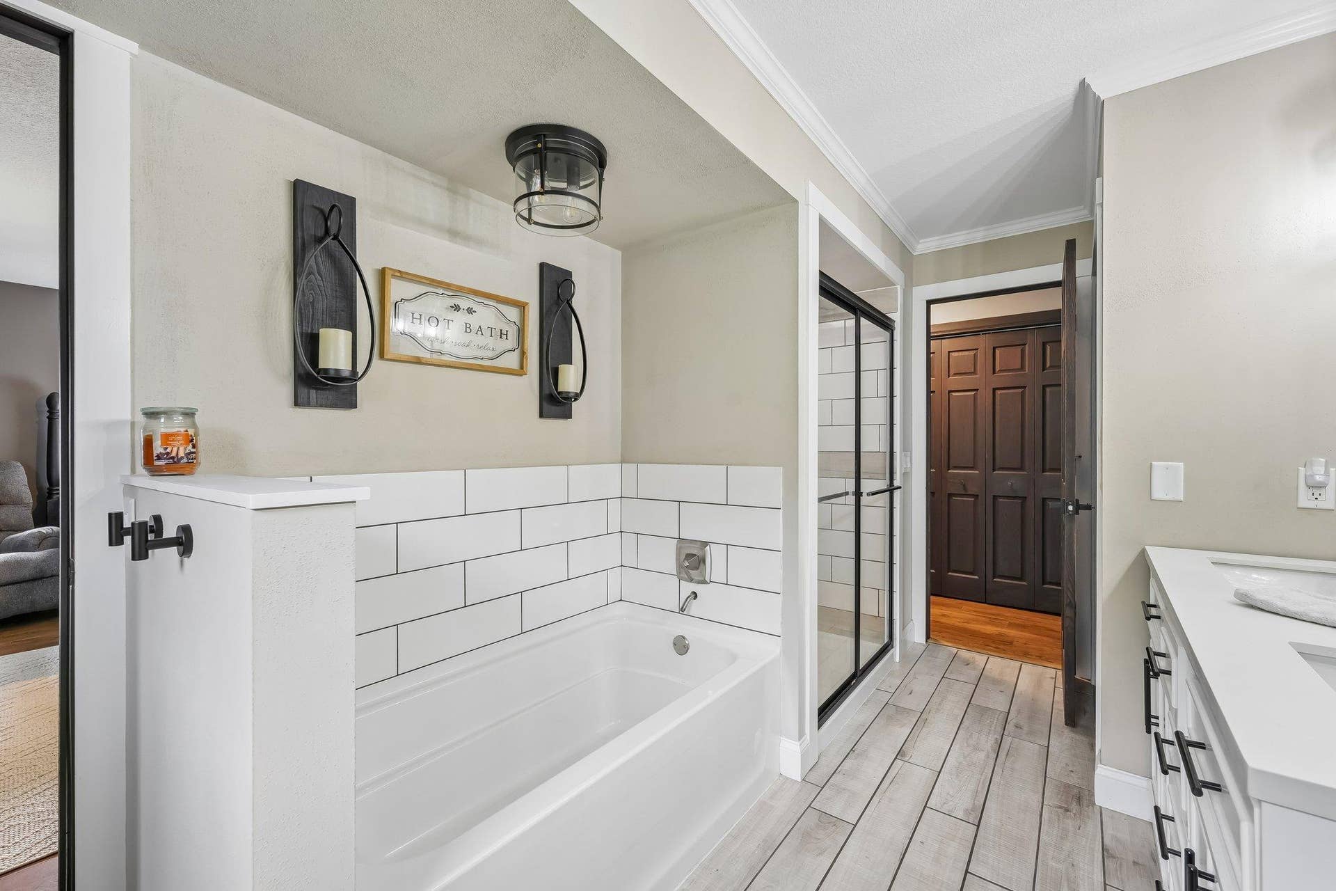 1252 Rolling Hills Trail, Hudson, WI 54016 Main floor bathroom with separate tub and shower