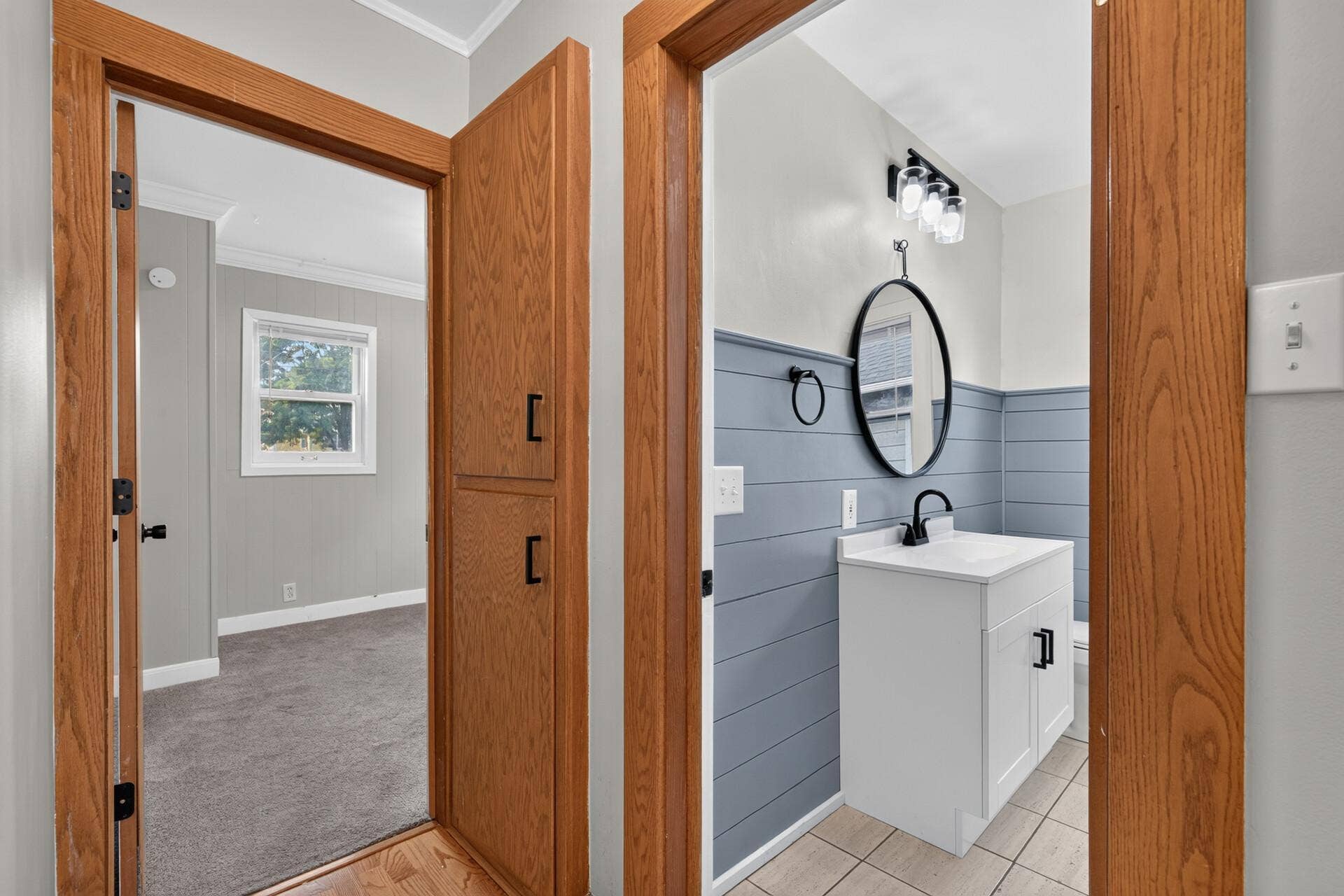 Hall into Bathroom/Back Bedroom